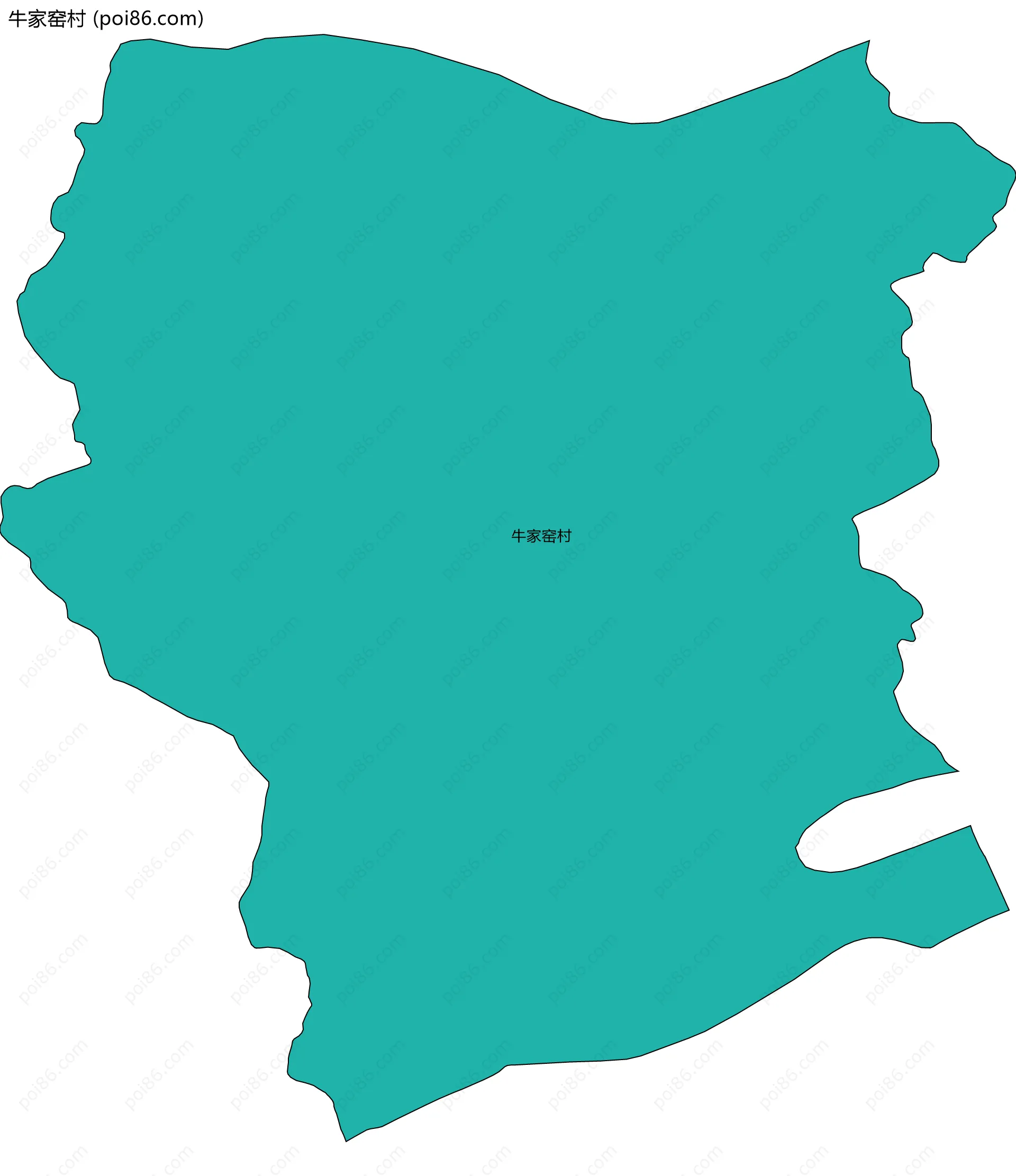 牛家窑村边界地图