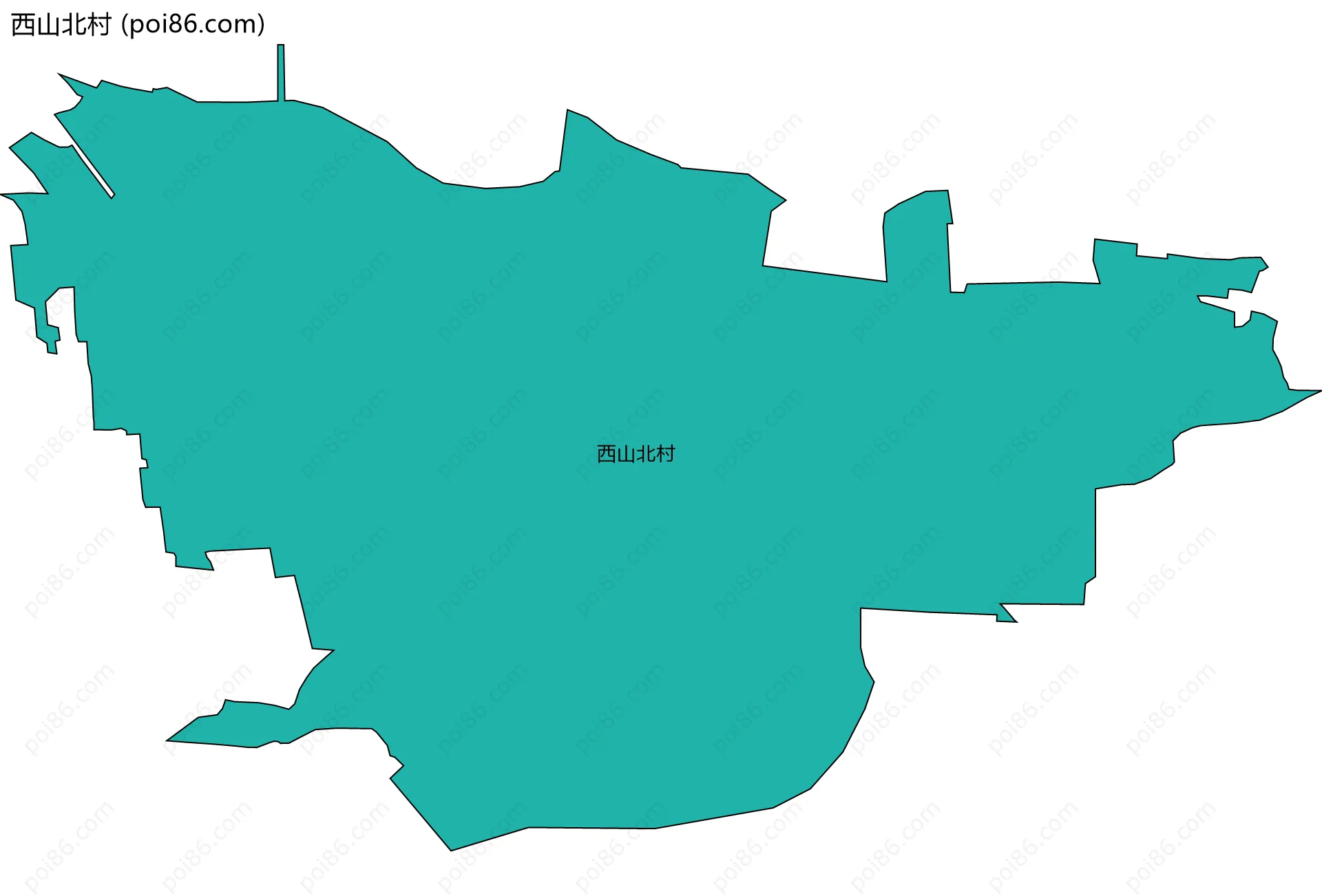 西山北村边界地图