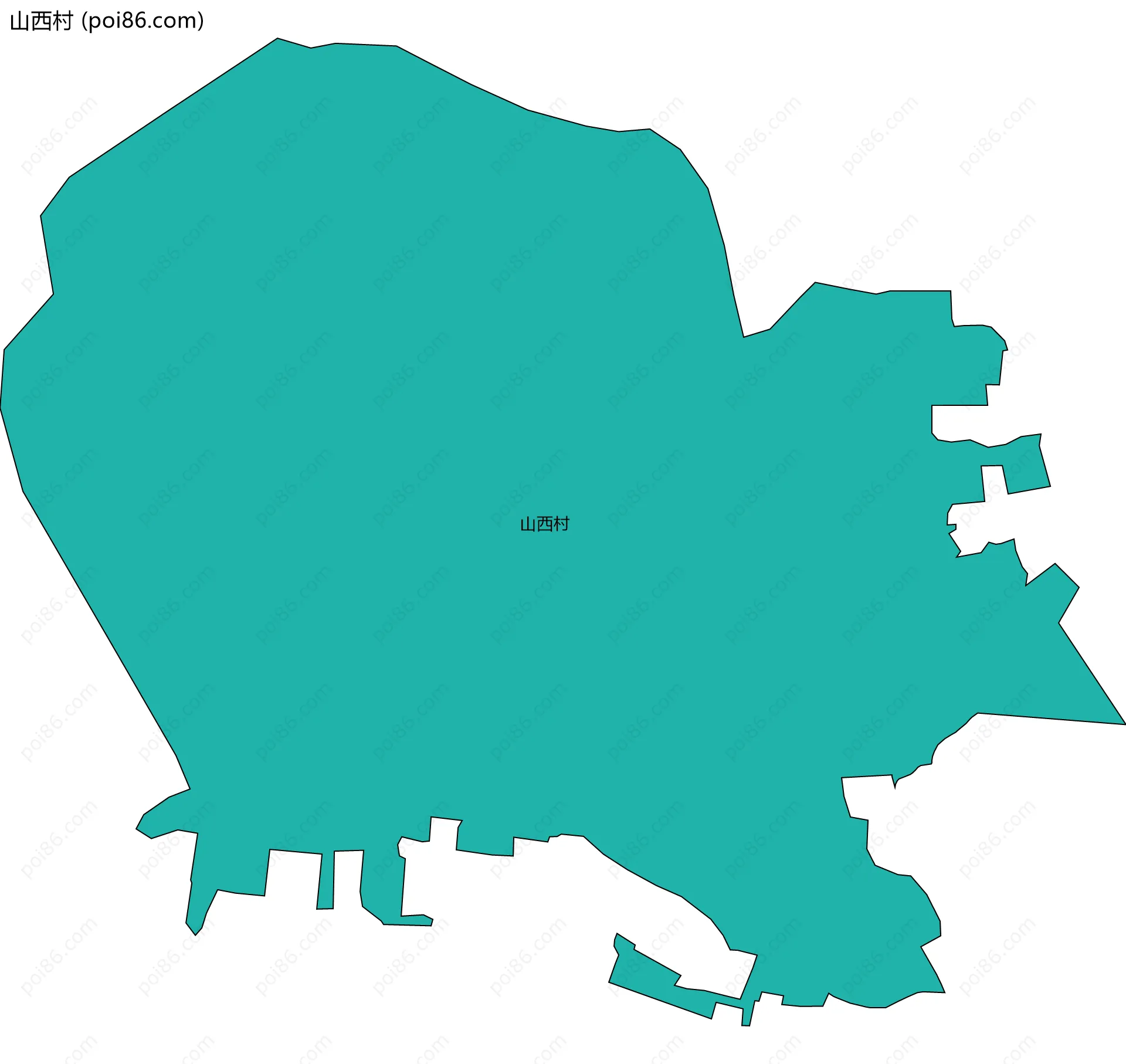 山西村边界地图