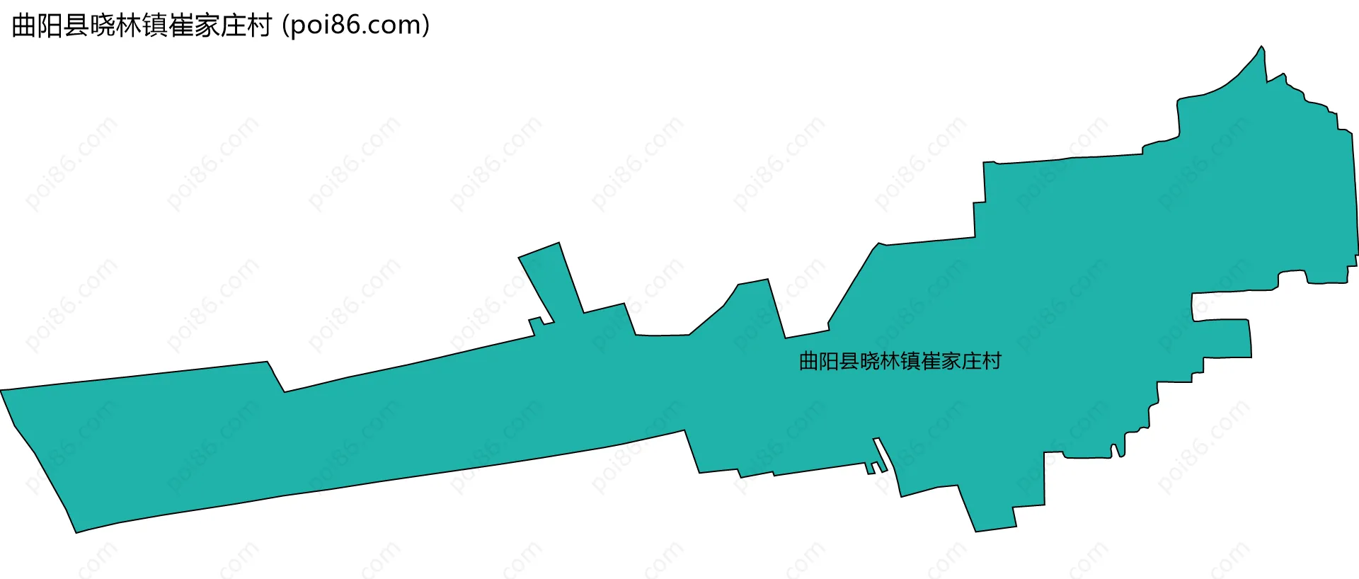 曲阳县晓林镇崔家庄村边界地图