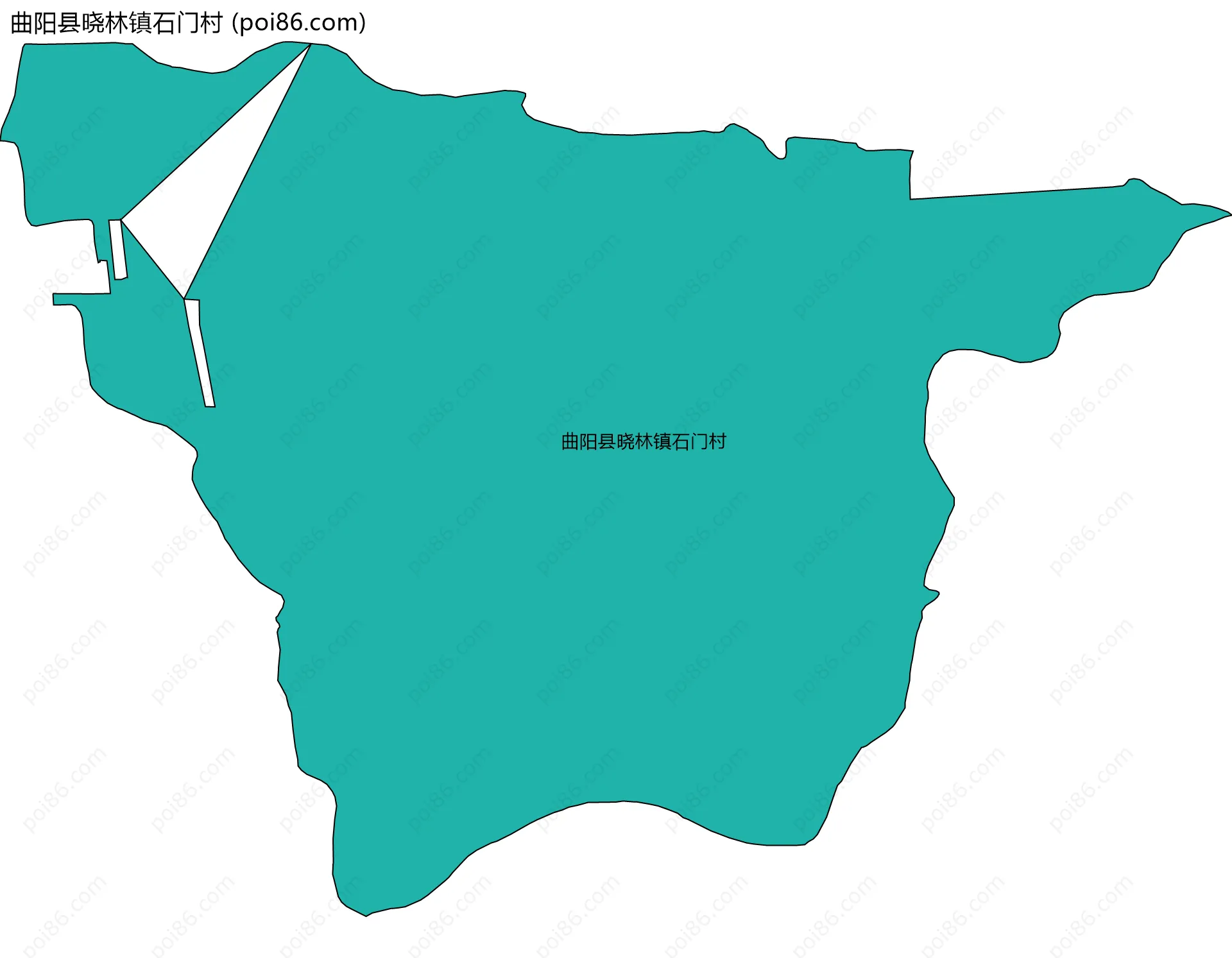 曲阳县晓林镇石门村边界地图