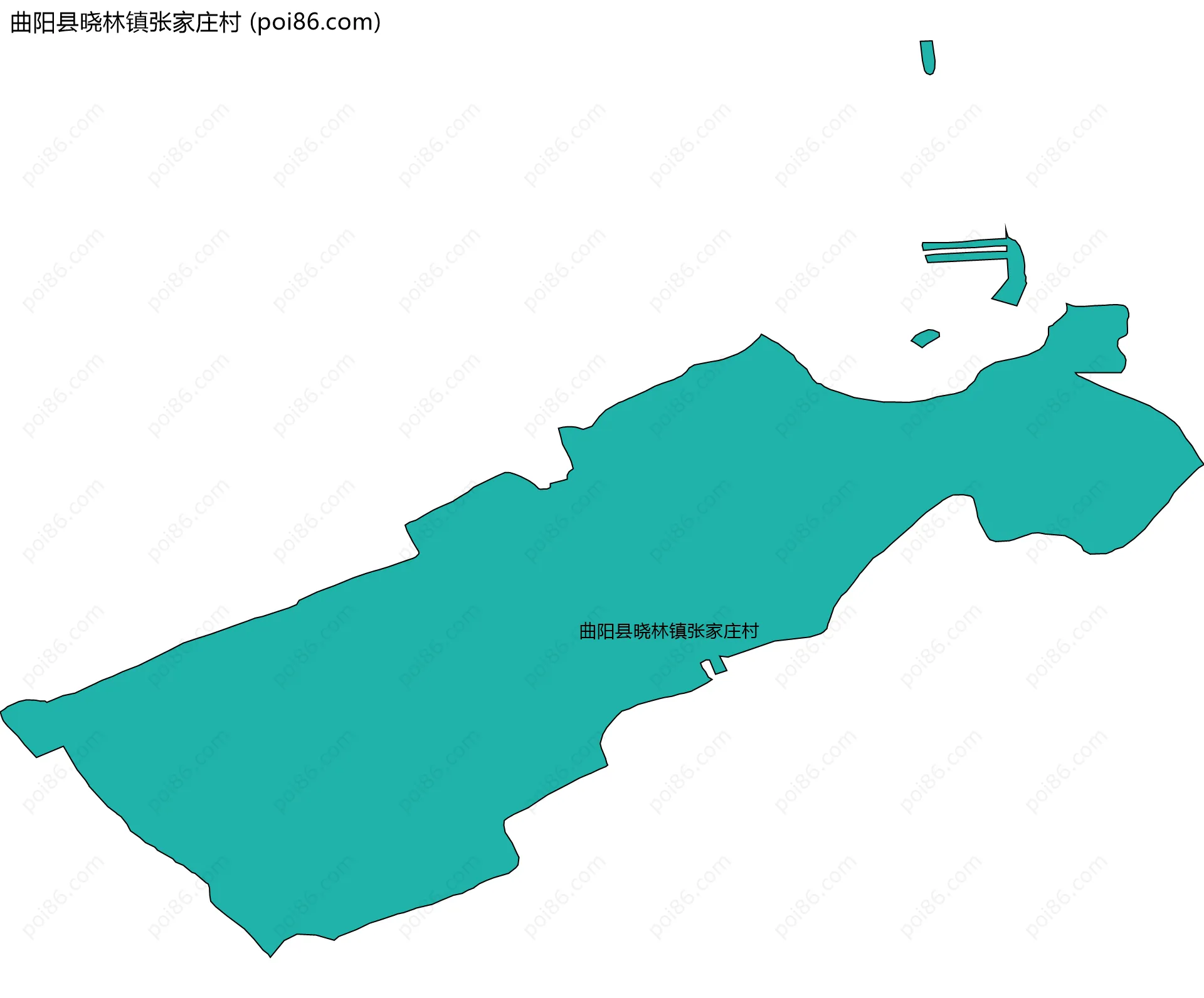 曲阳县晓林镇张家庄村边界地图
