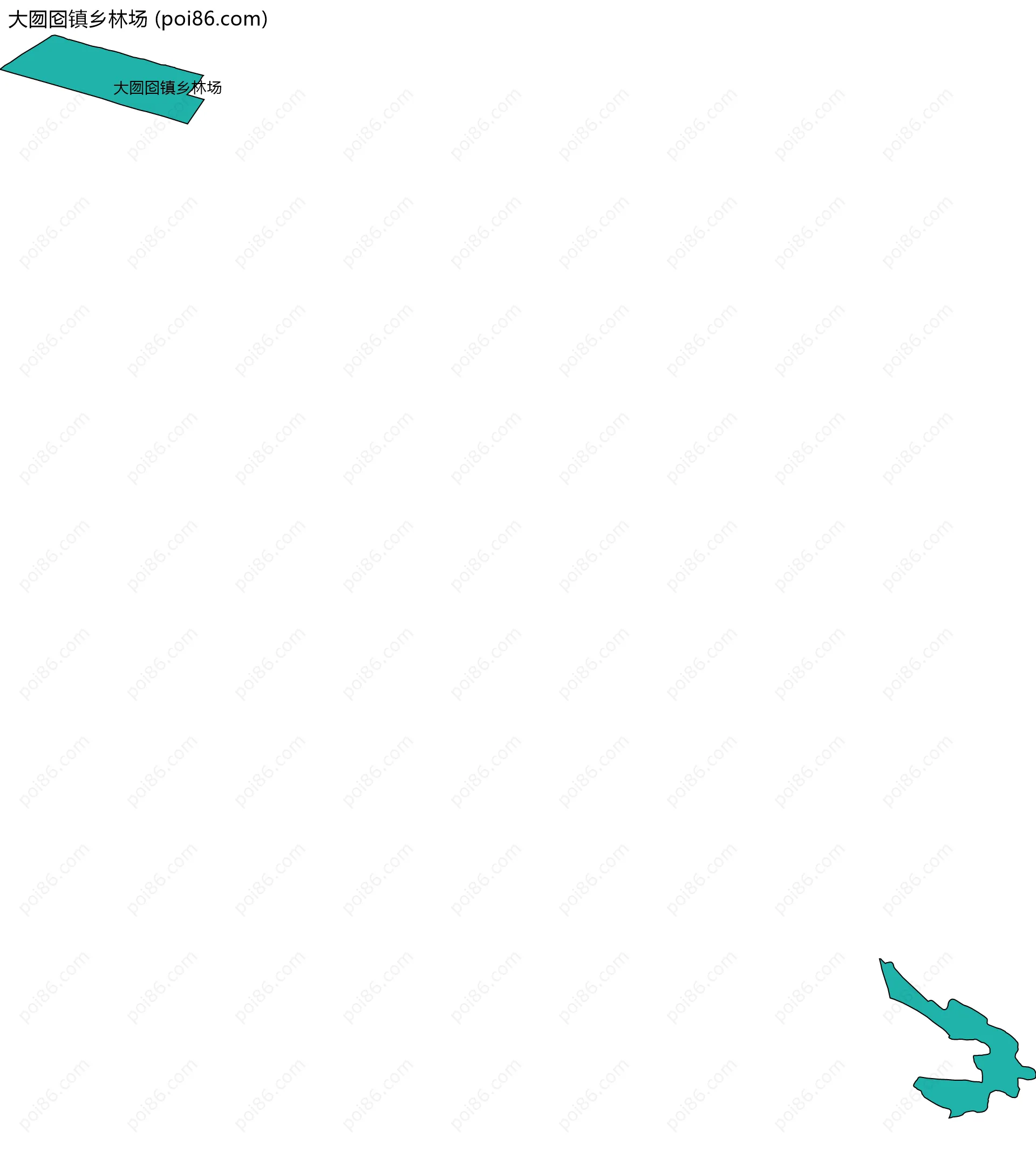 大囫囵镇乡林场边界地图(五级行政区划)