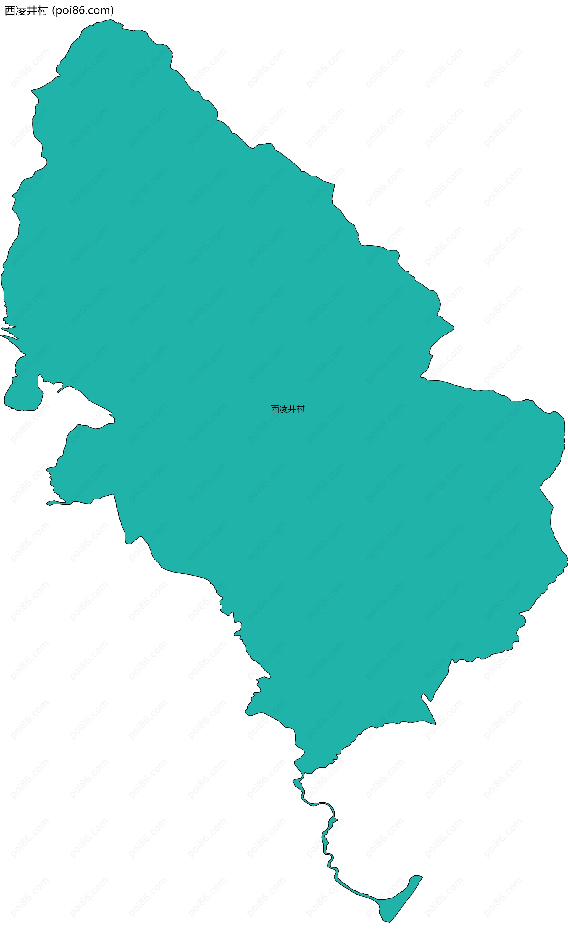 西凌井村边界地图