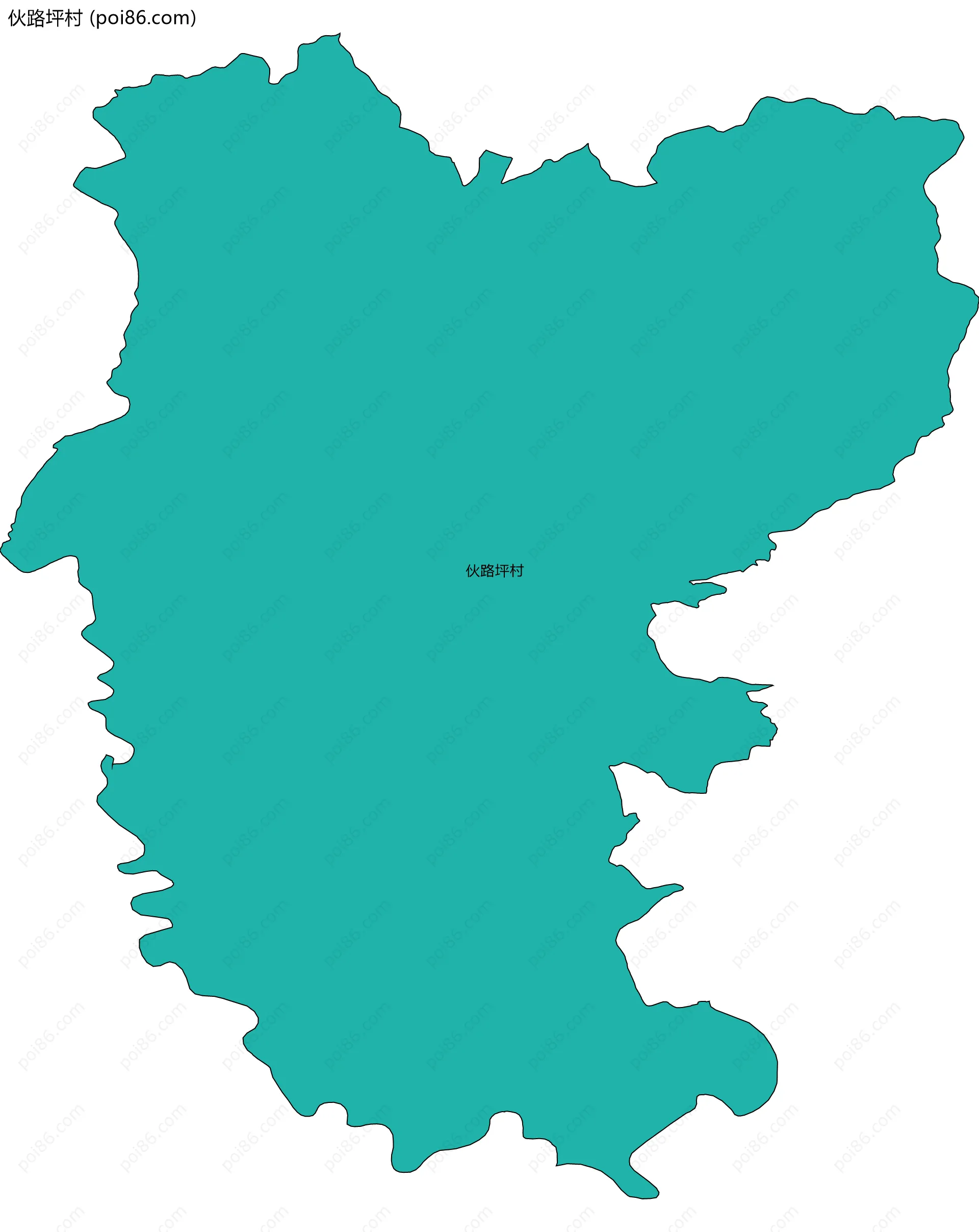 伙路坪村边界地图