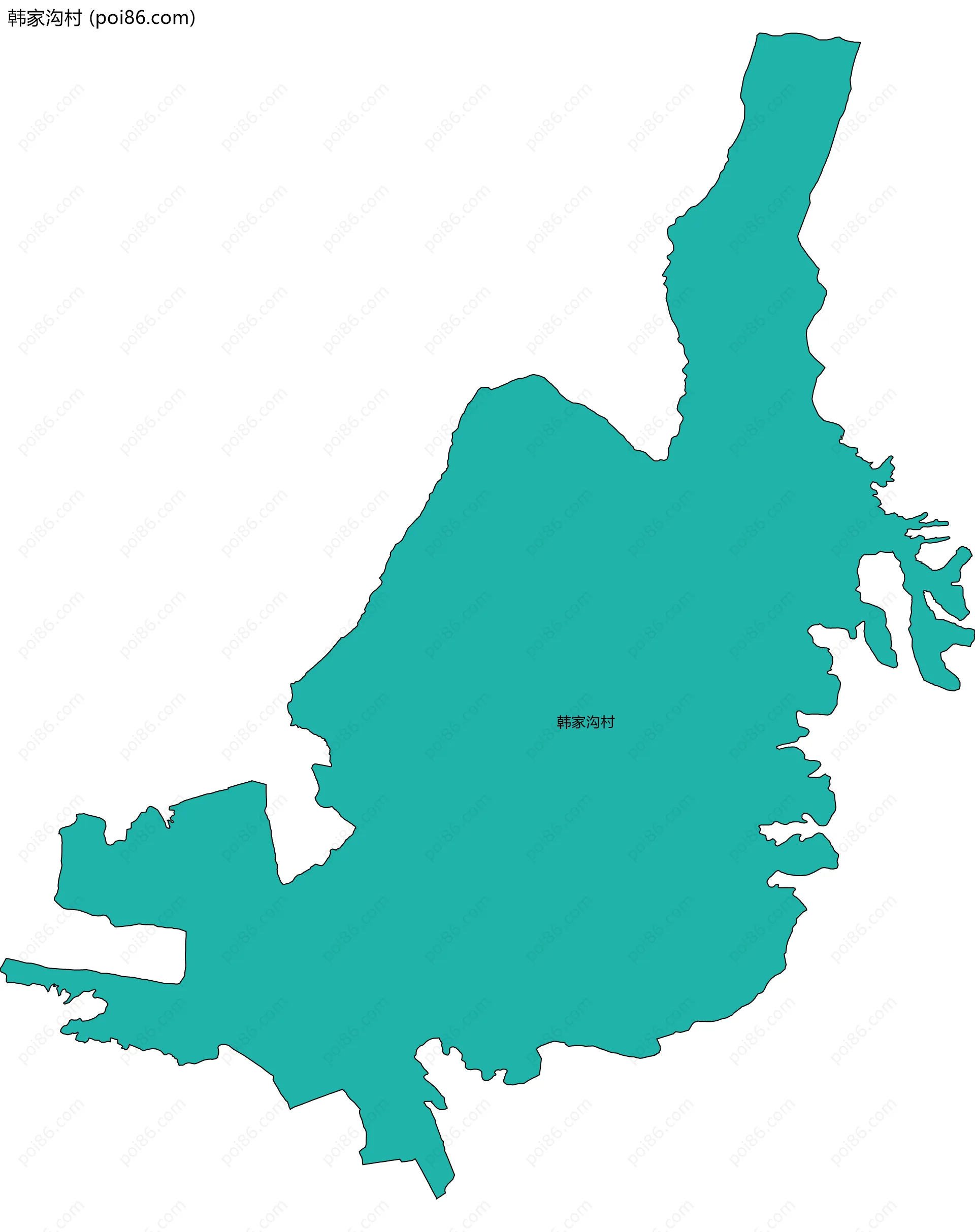 韩家沟村边界地图