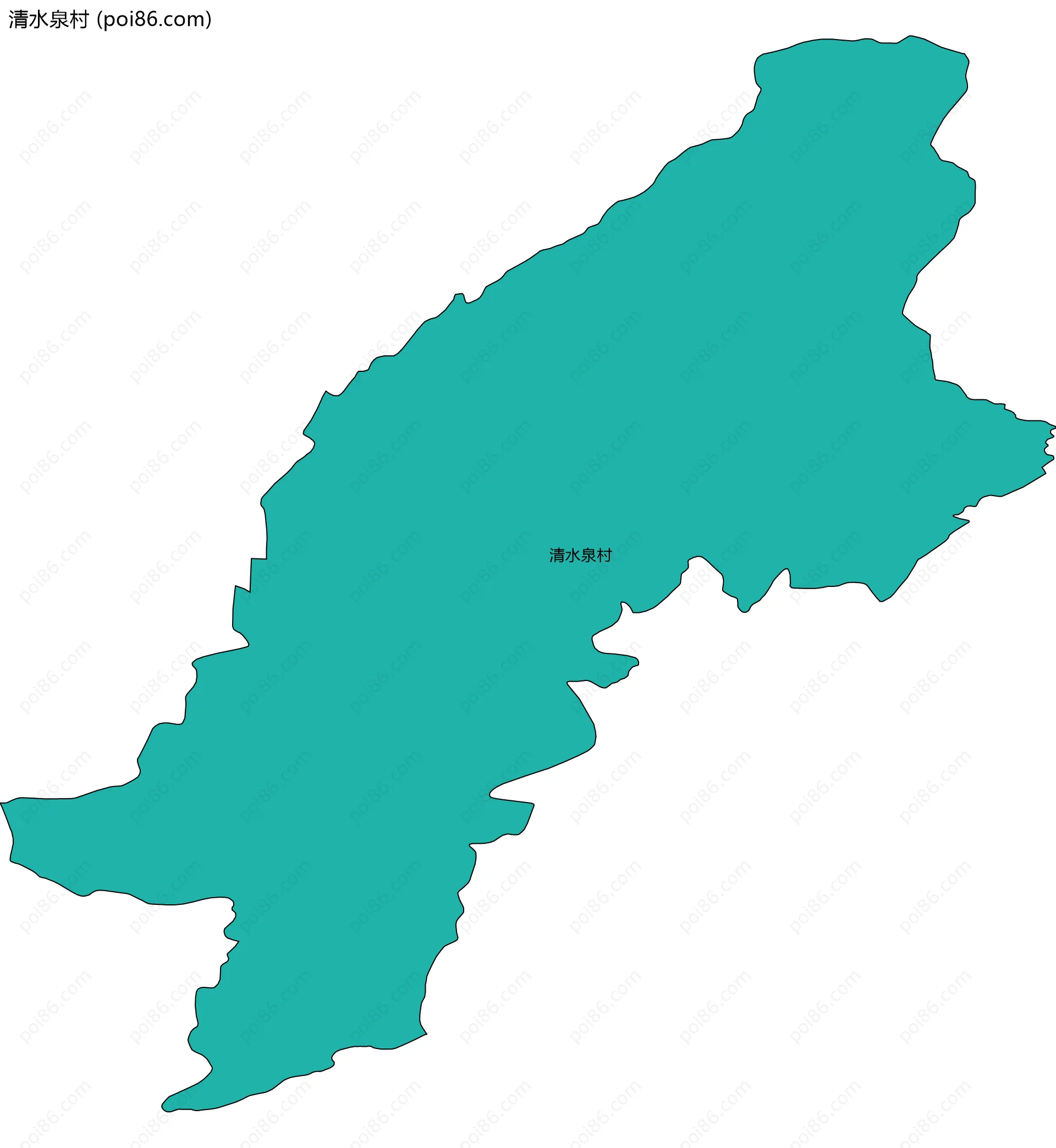 清水泉村边界地图