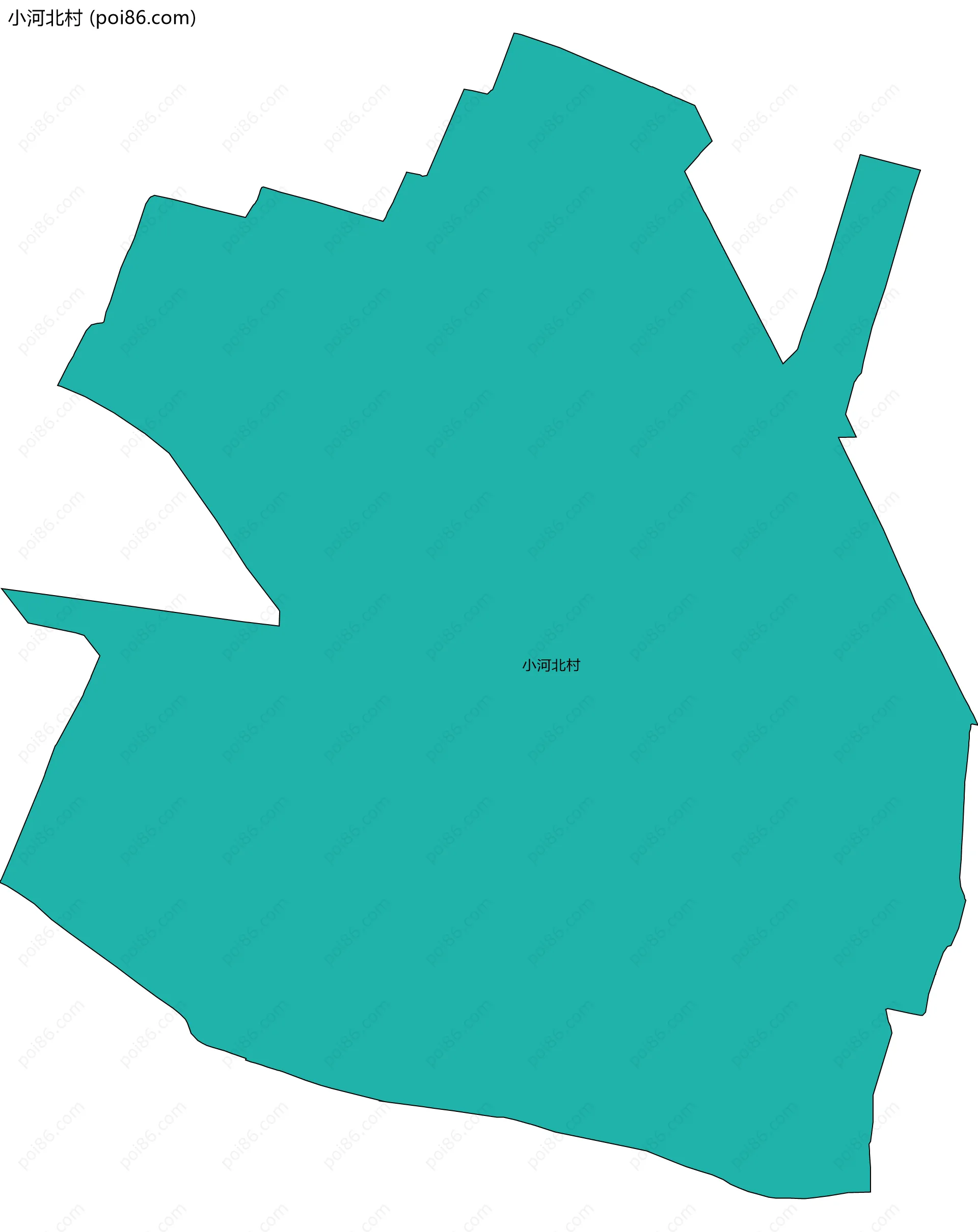 小河北村边界地图