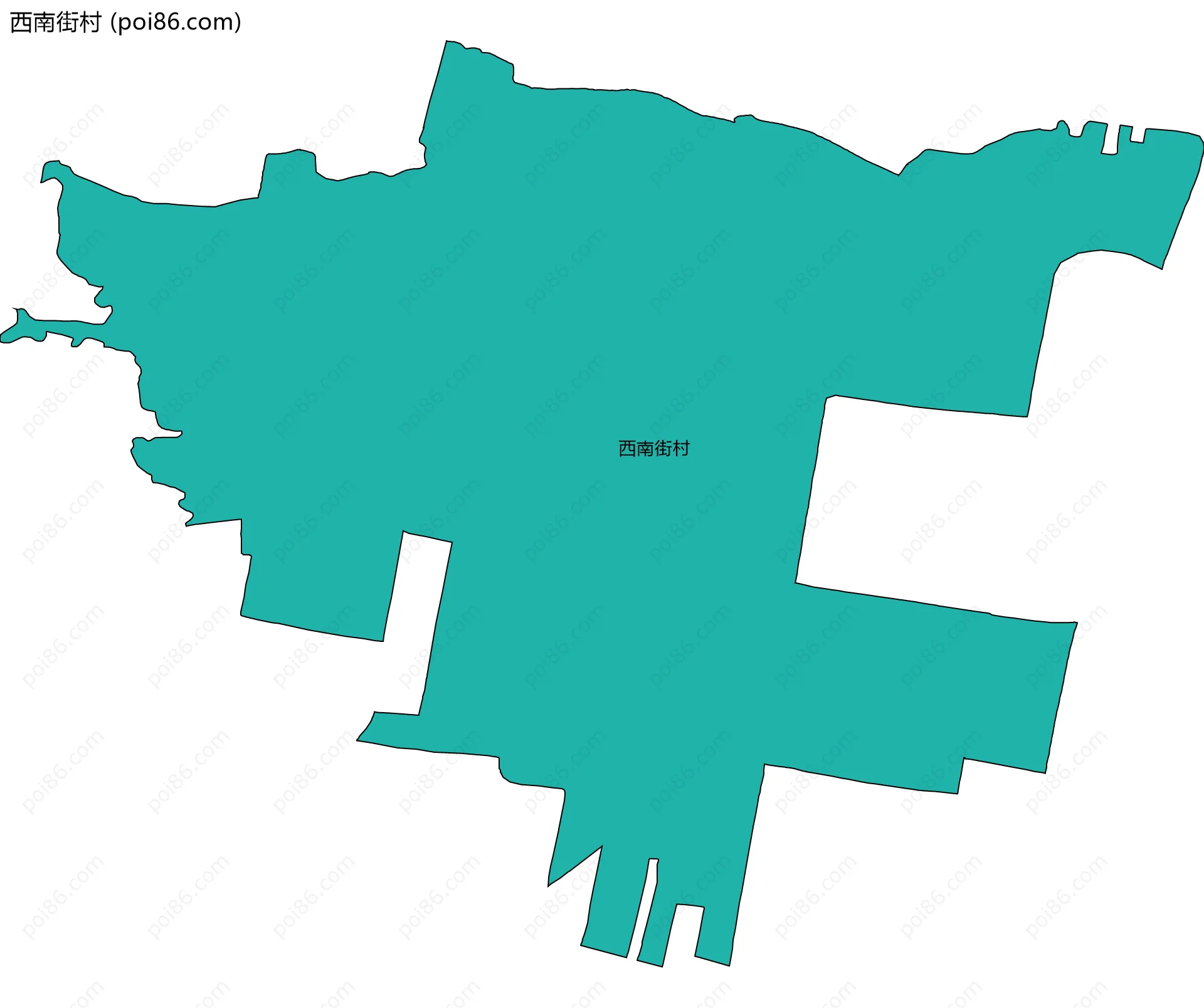 西南街村边界地图