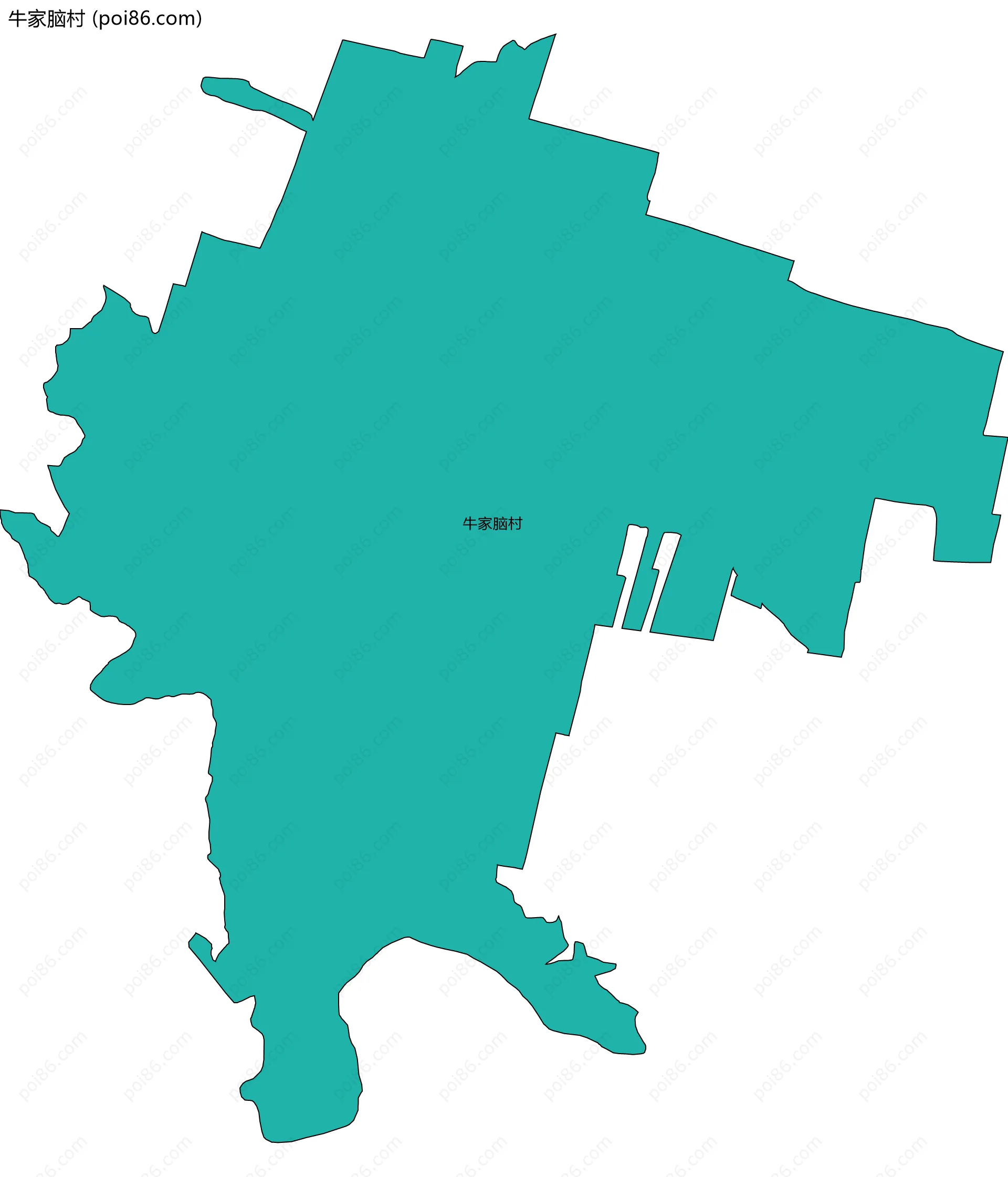 牛家脑村边界地图