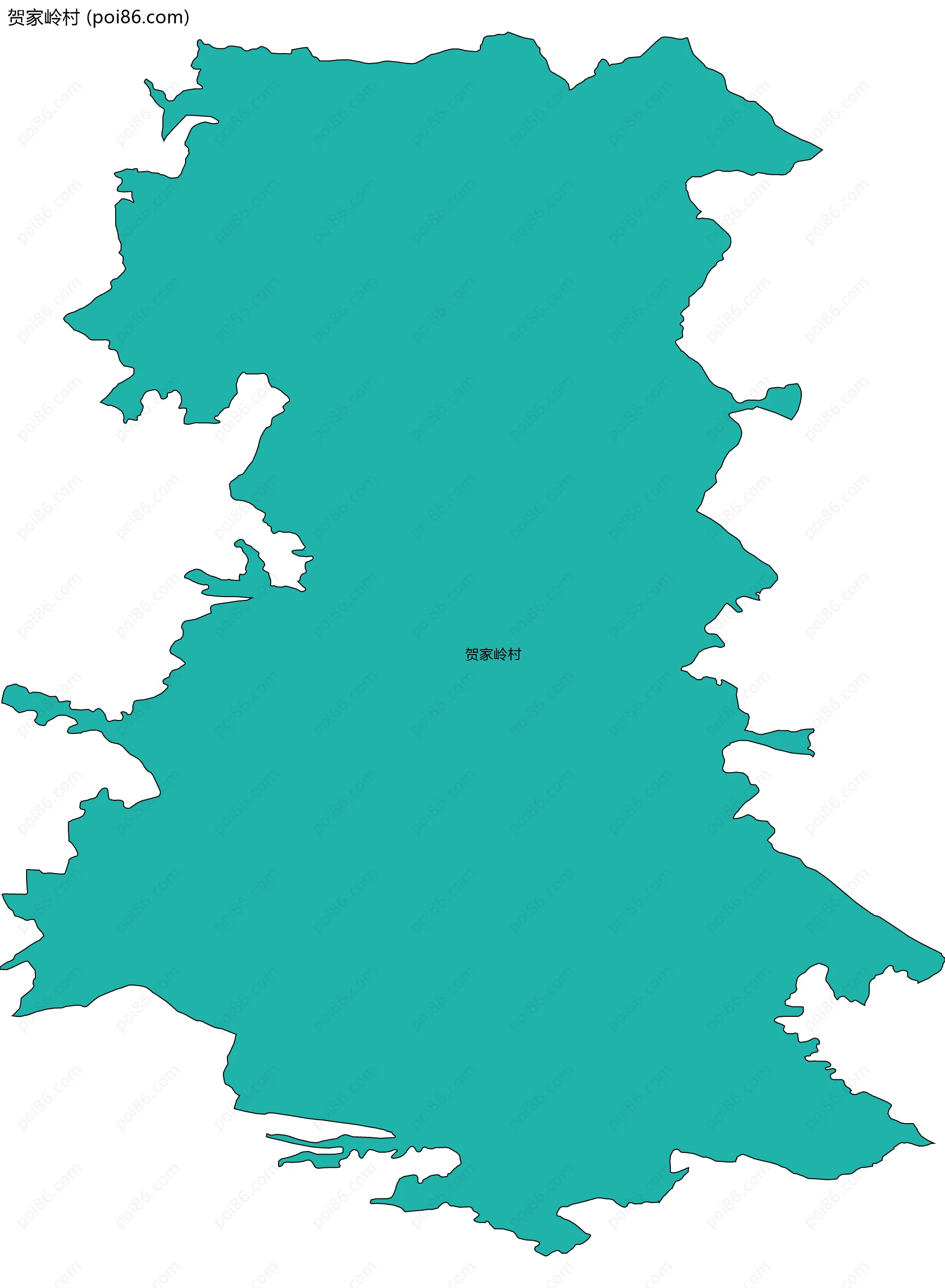 贺家岭村边界地图