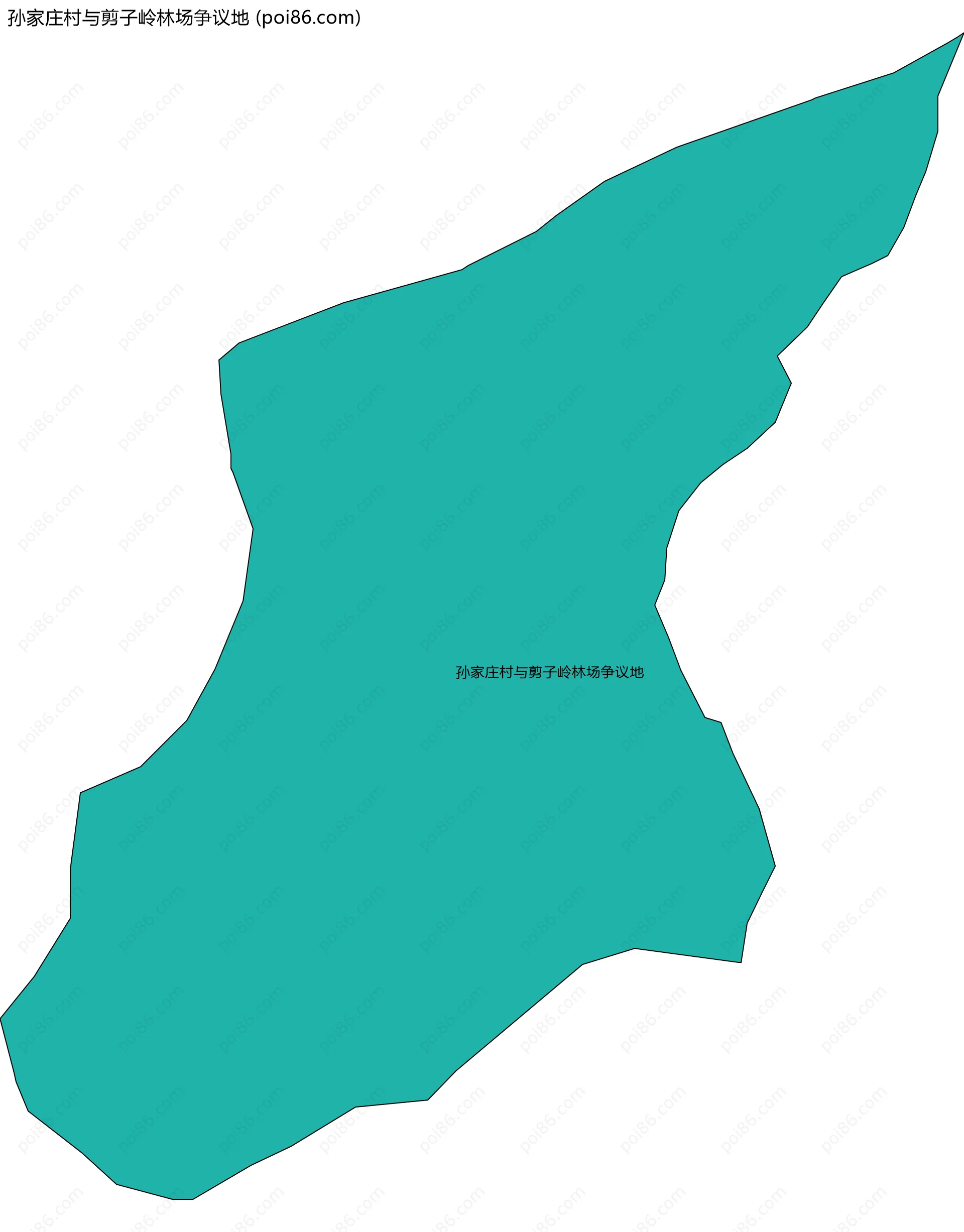 孙家庄村与剪子岭林场争议地边界地图
