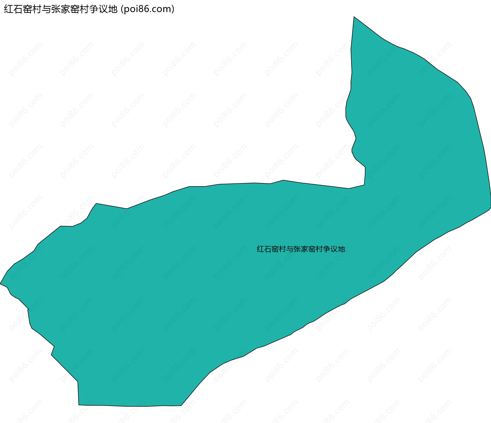 红石窑村与张家窑村争议地边界地图