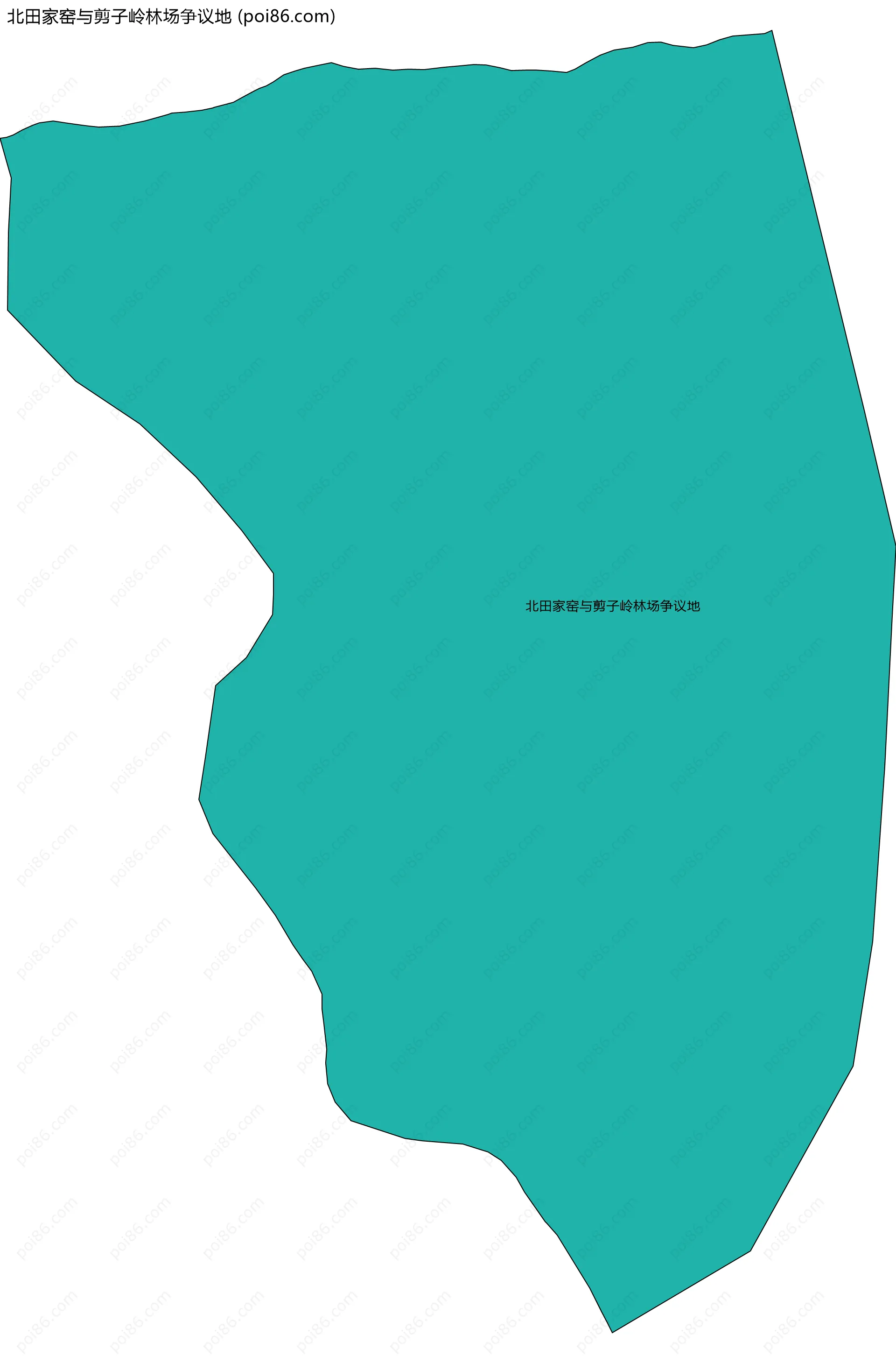 北田家窑与剪子岭林场争议地边界地图