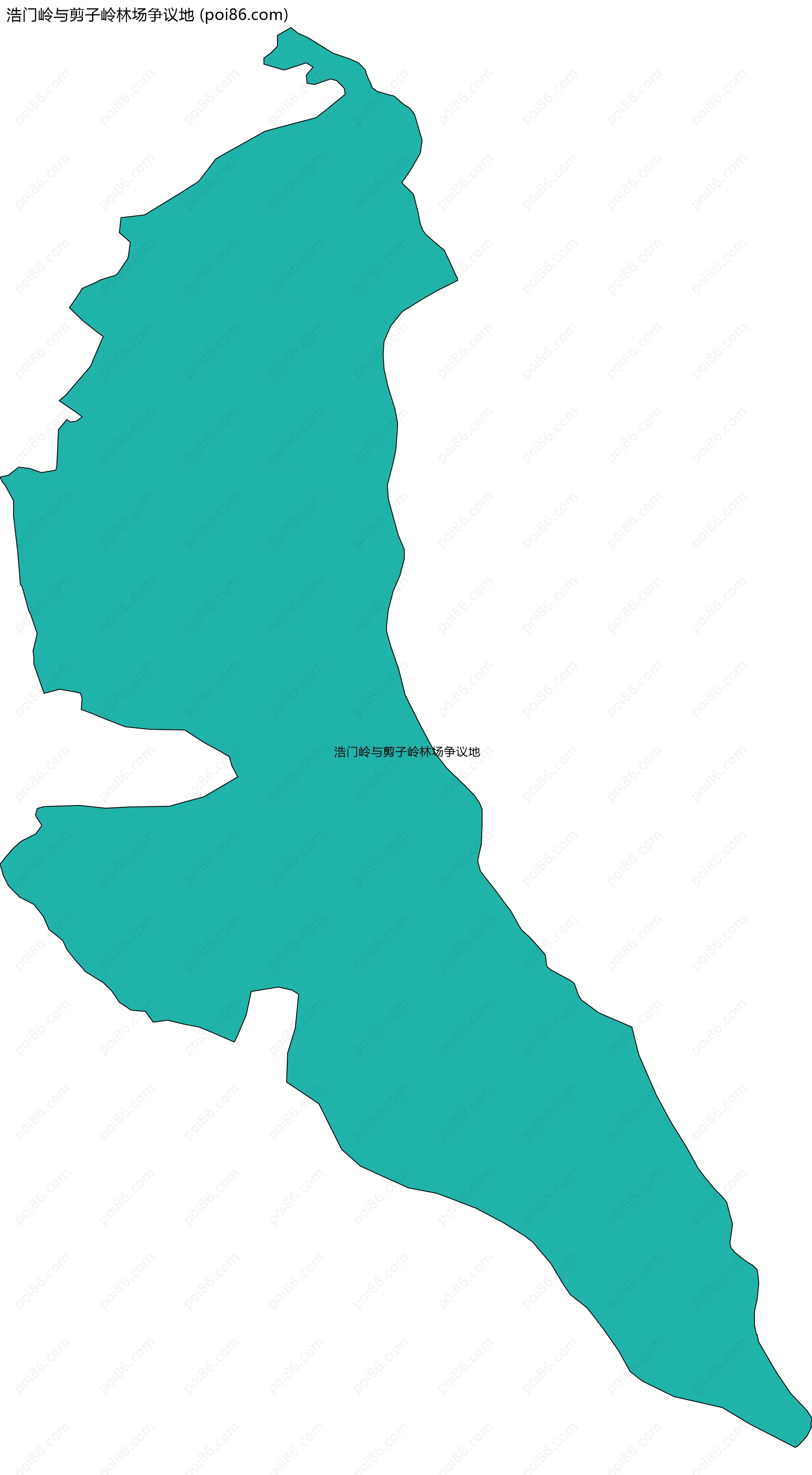 浩门岭与剪子岭林场争议地边界地图