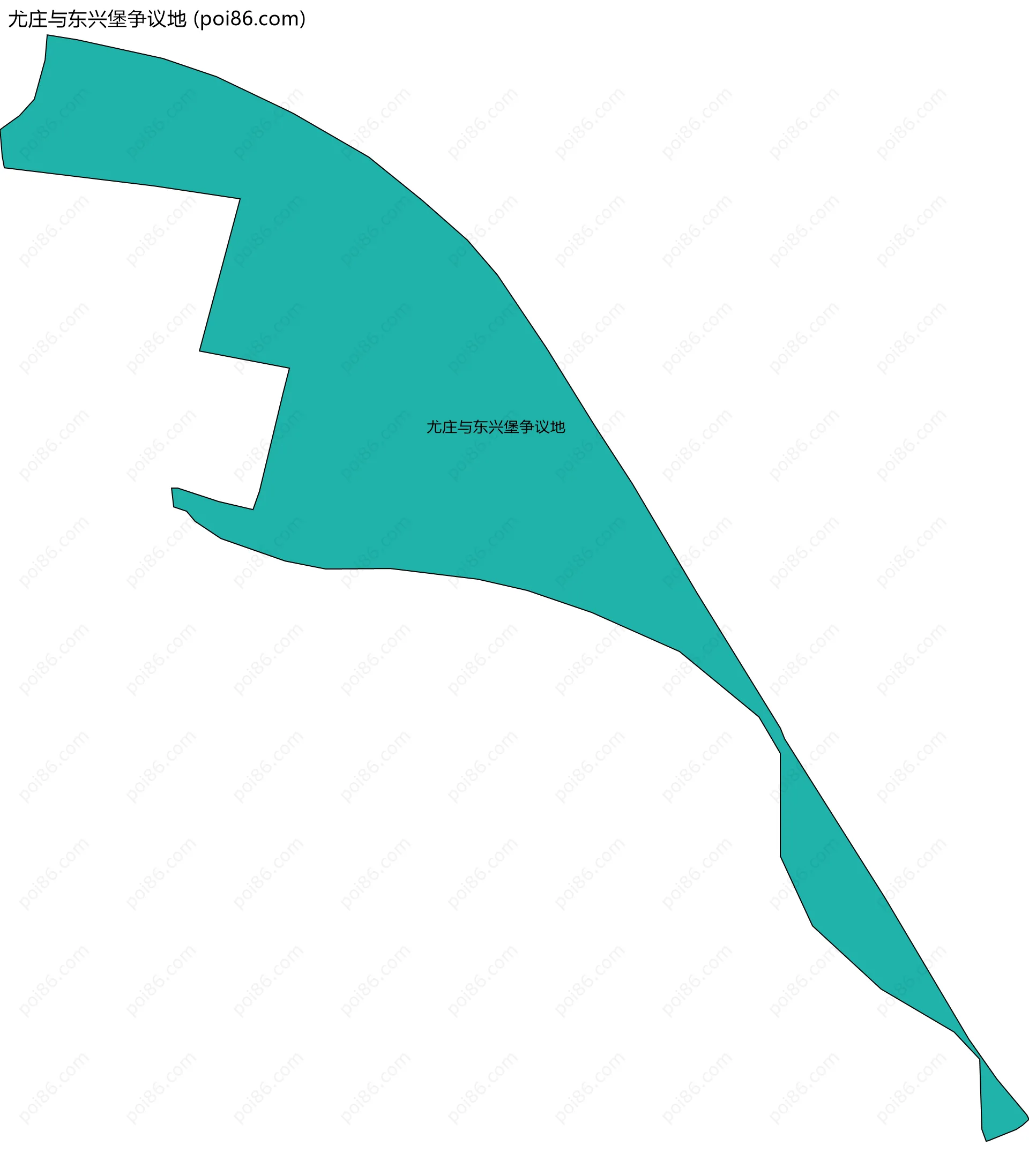 尤庄与东兴堡争议地边界地图