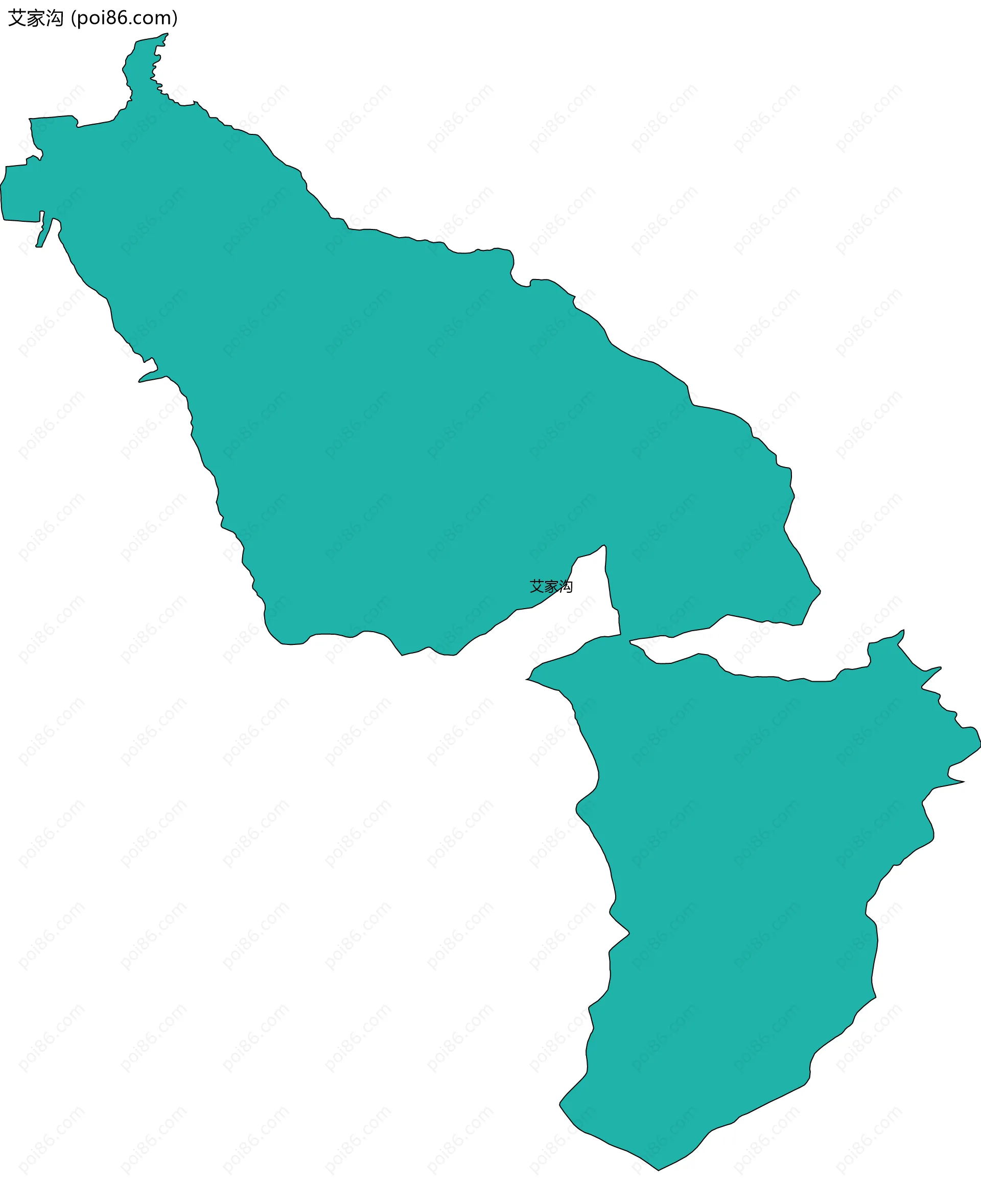 艾家沟边界地图