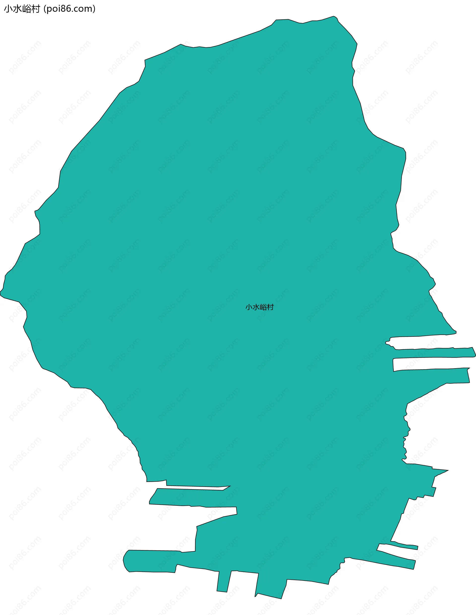 小水峪村边界地图