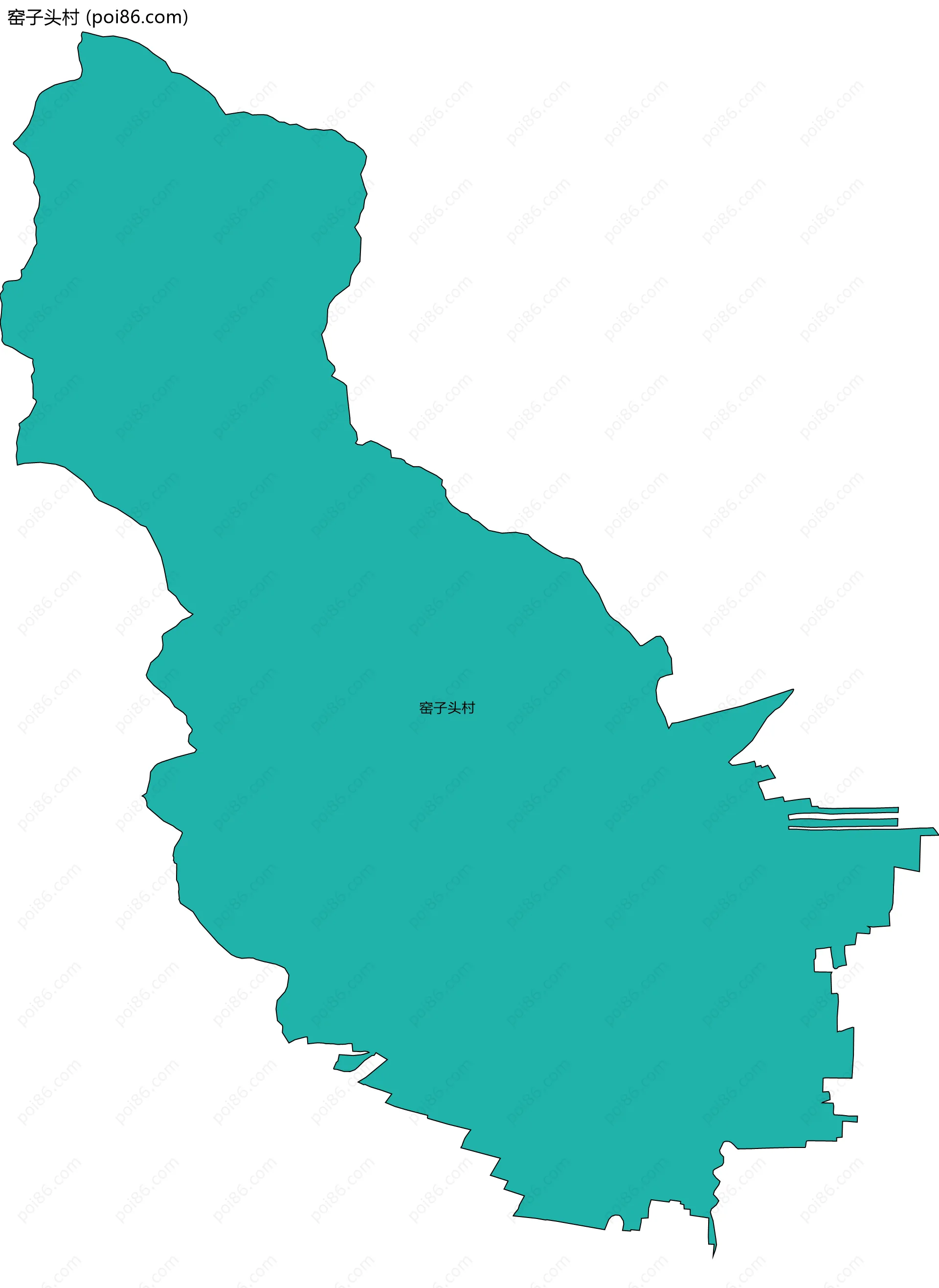 窑子头村边界地图