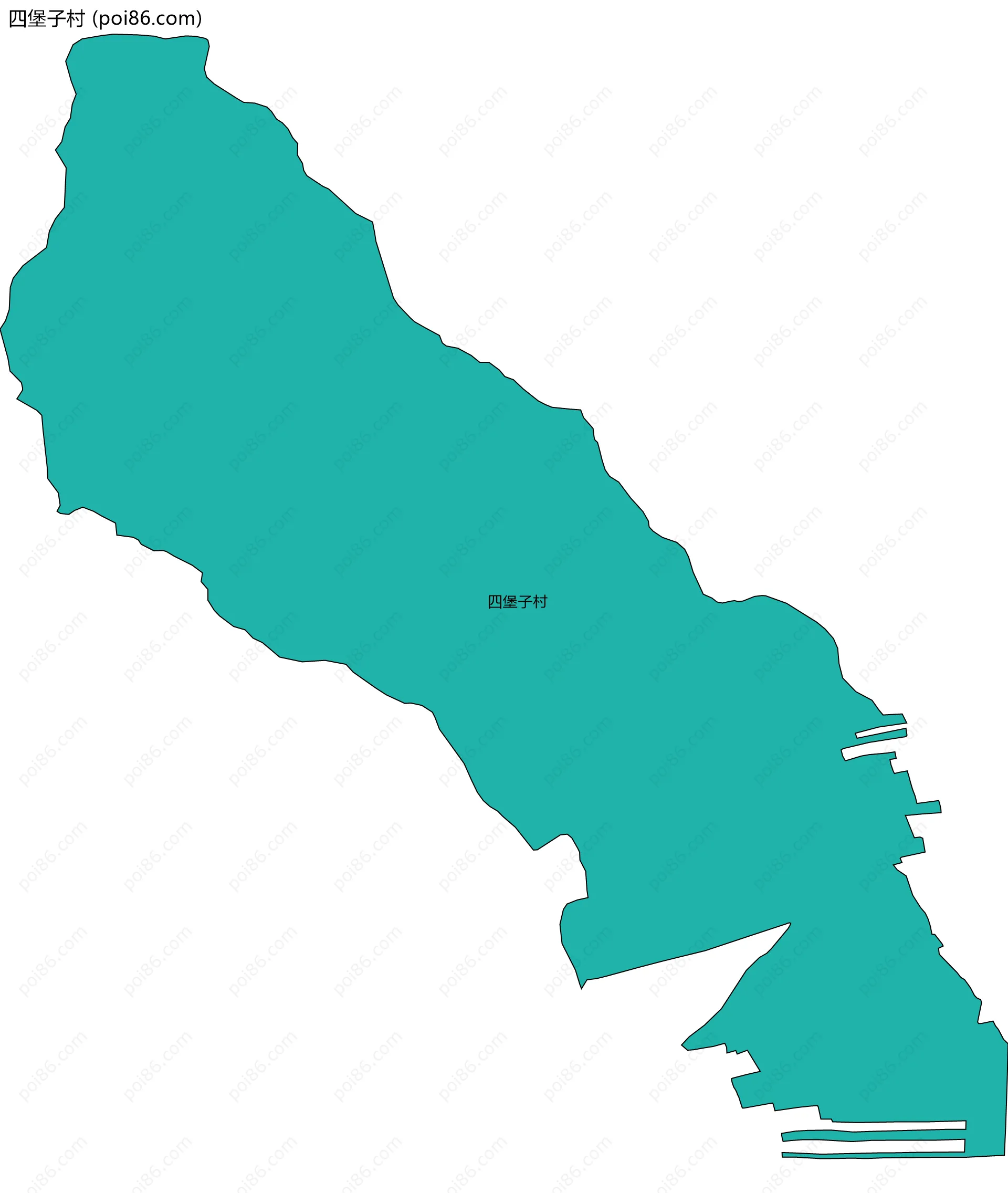 四堡子村边界地图