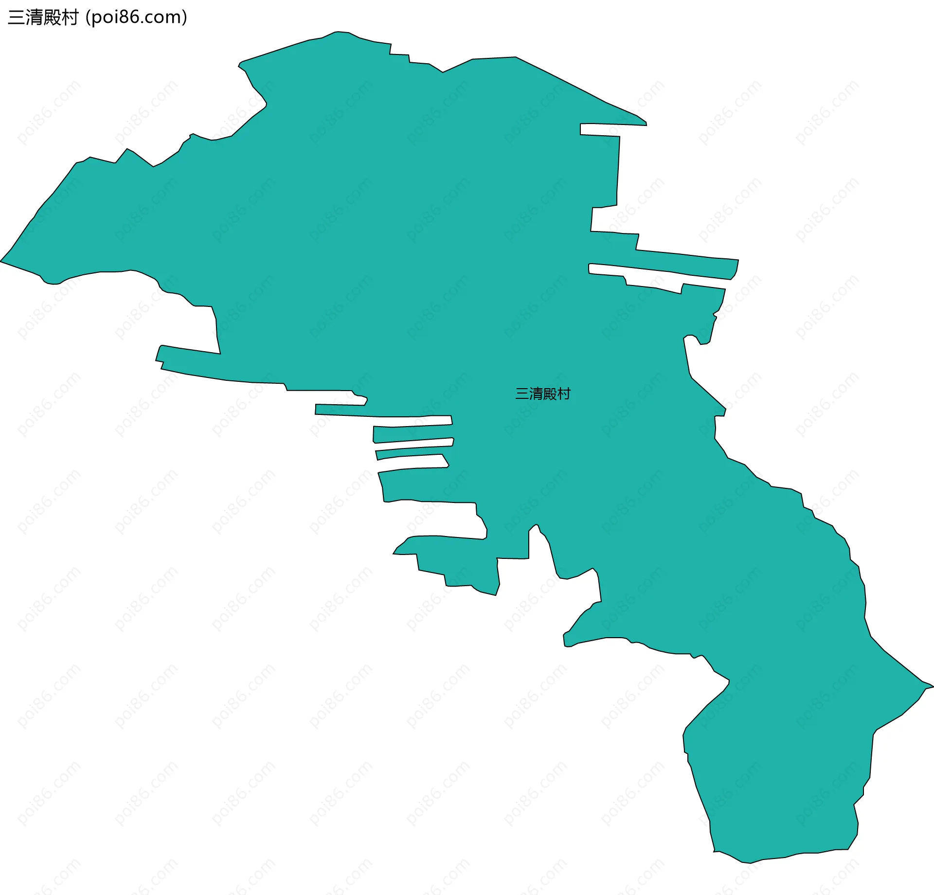 三清殿村边界地图