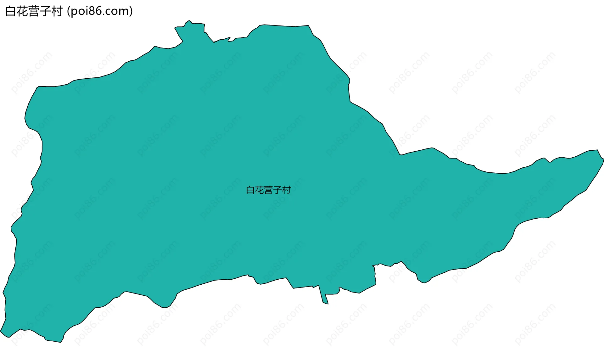 白花营子村边界地图