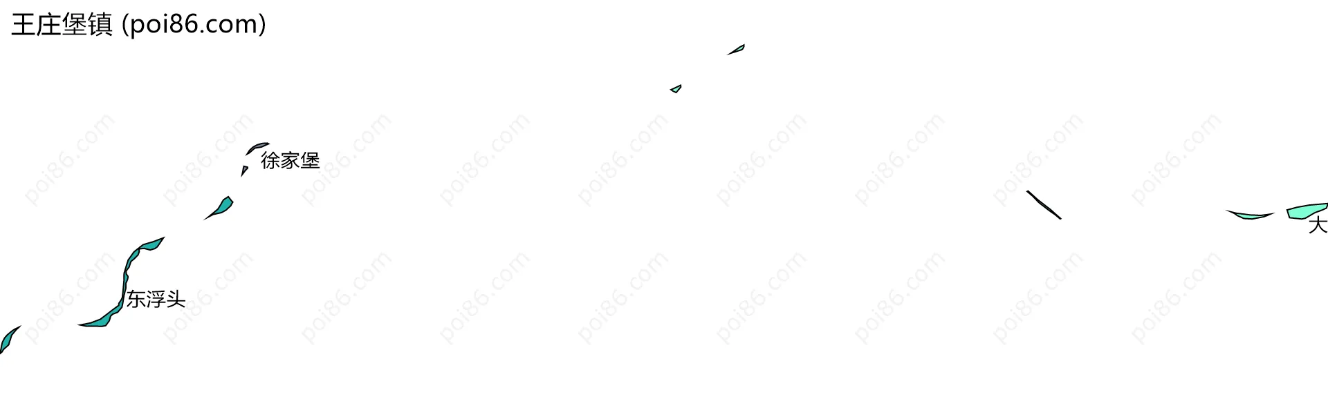 王庄堡镇边界地图(五级行政区划)