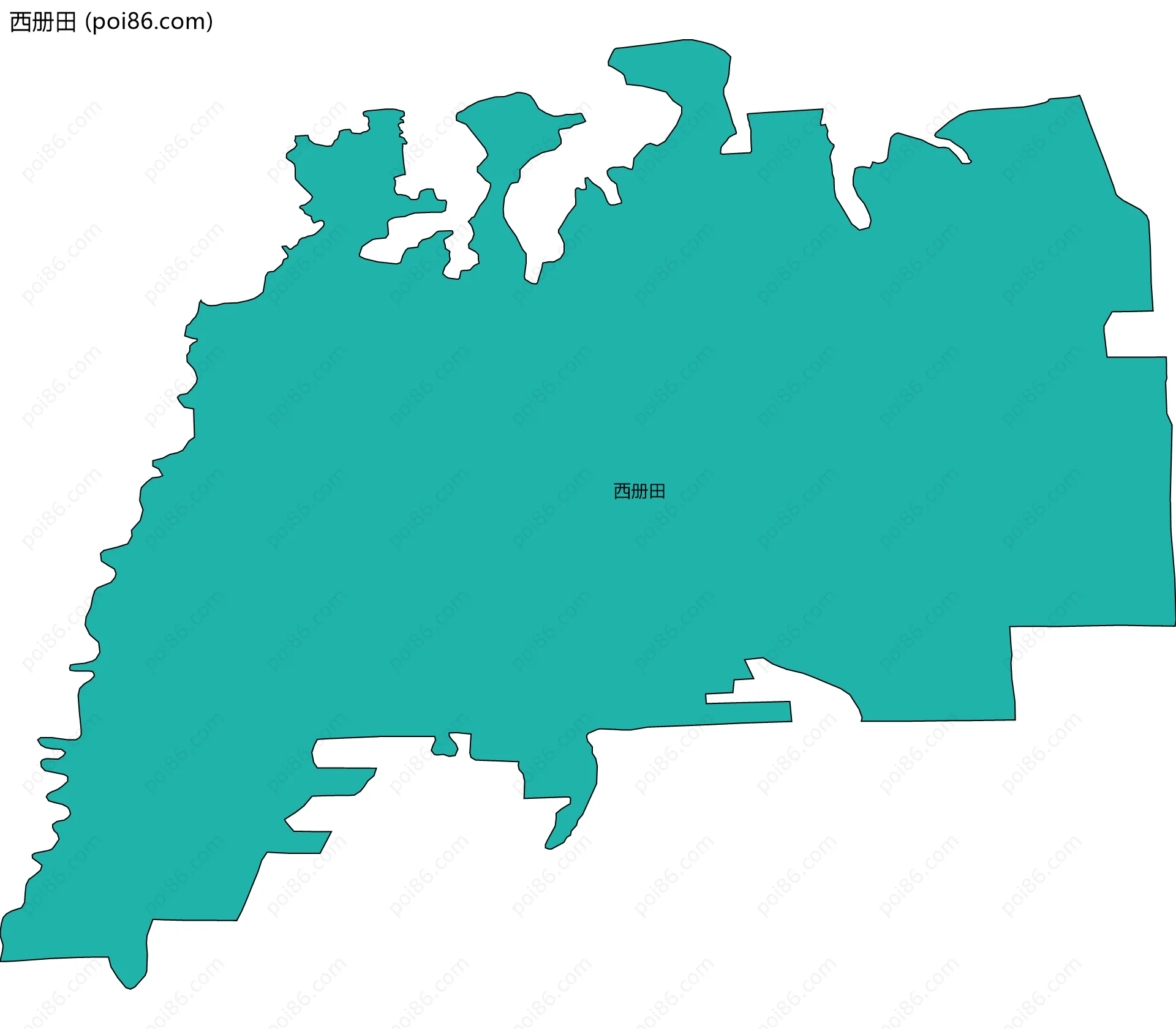 西册田边界地图