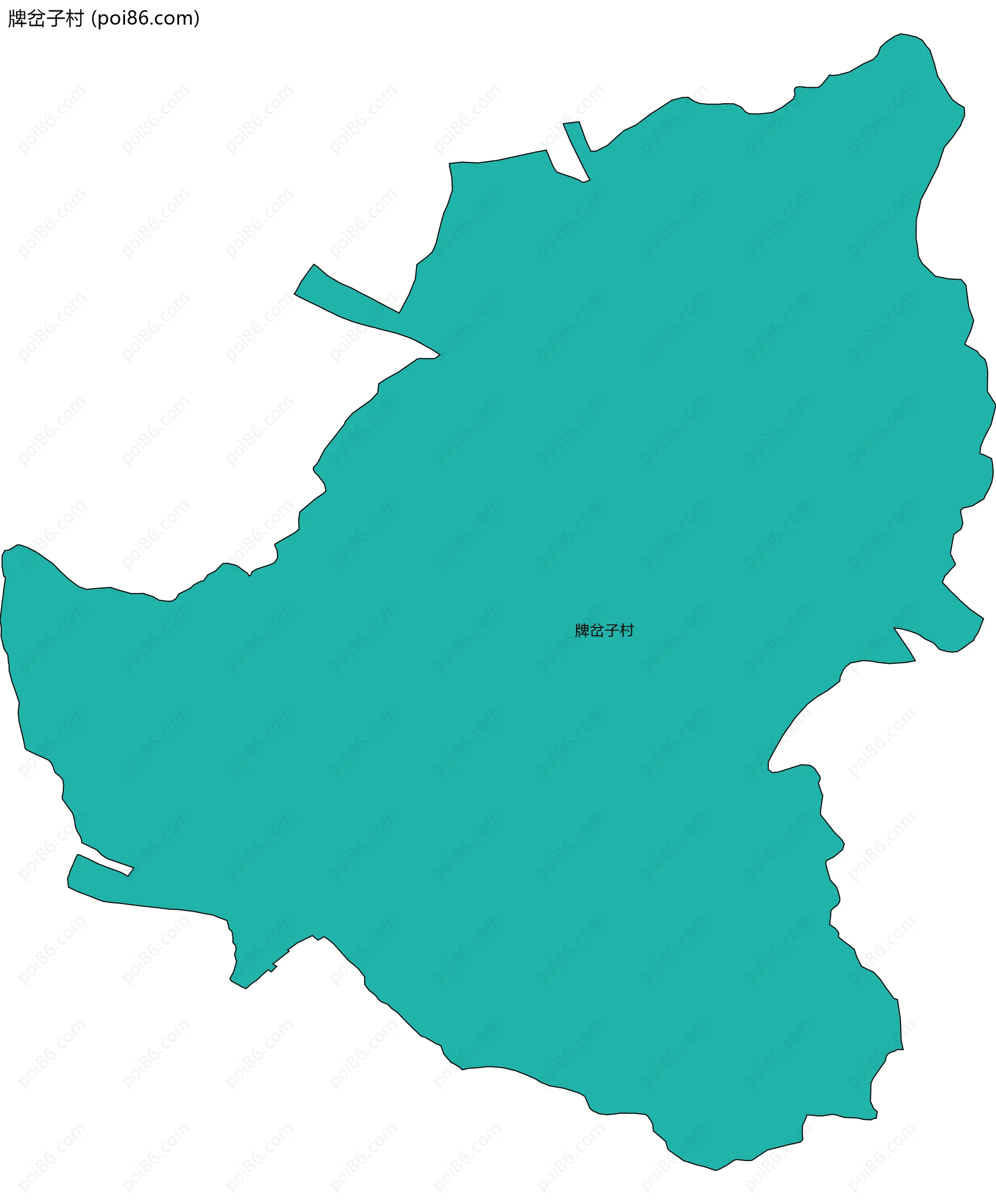 牌岔子村边界地图