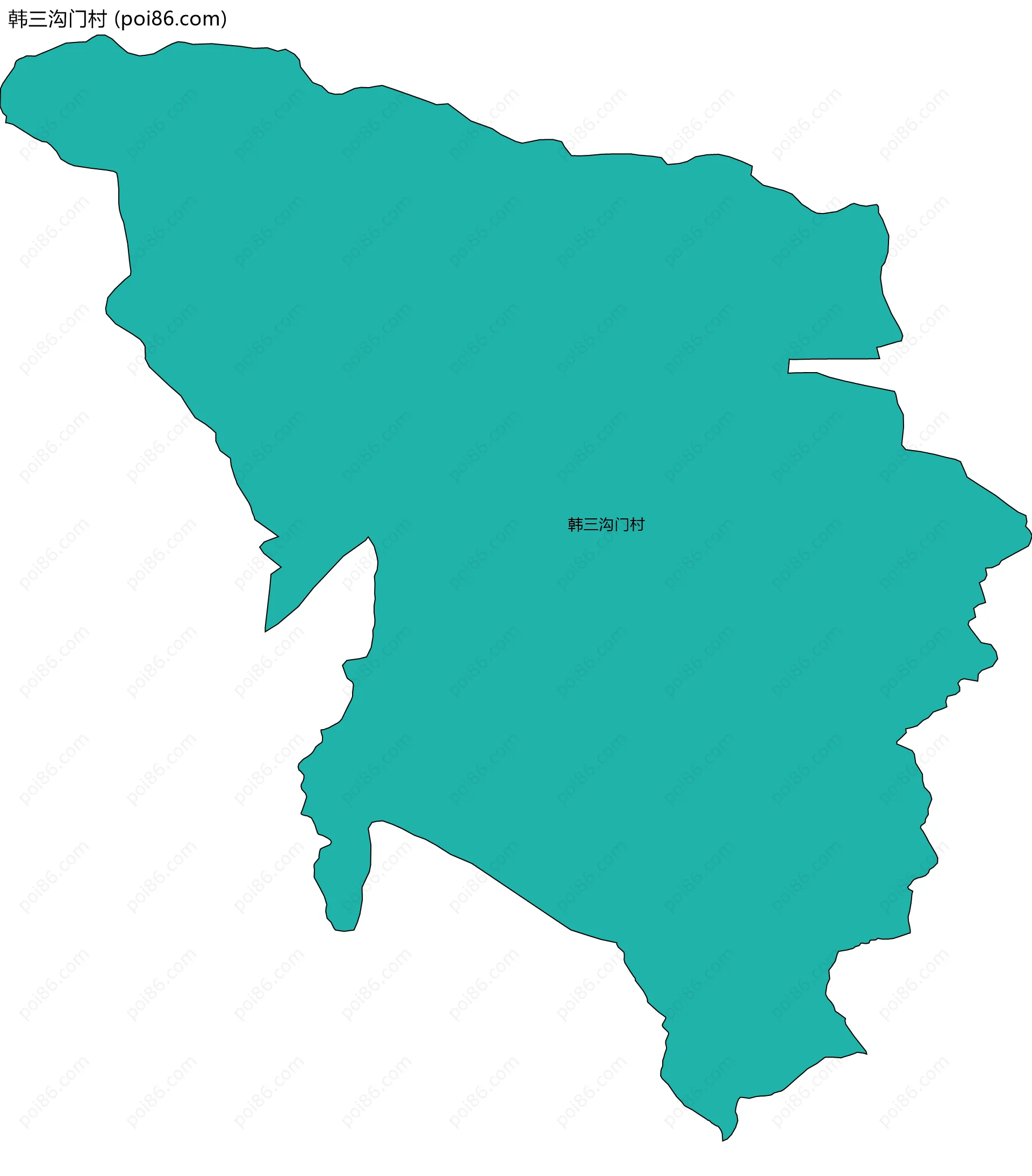 韩三沟门村边界地图