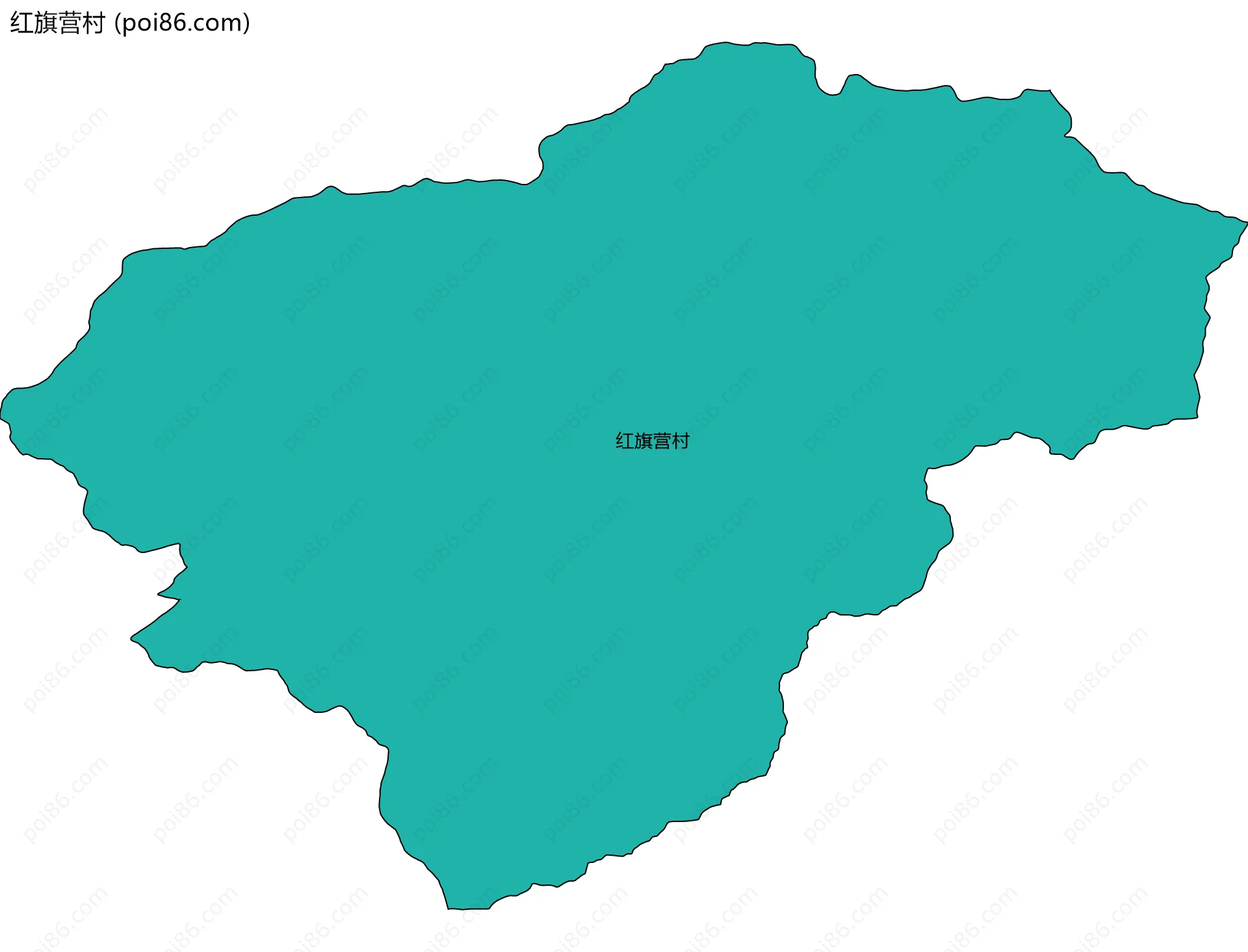 红旗营村边界地图