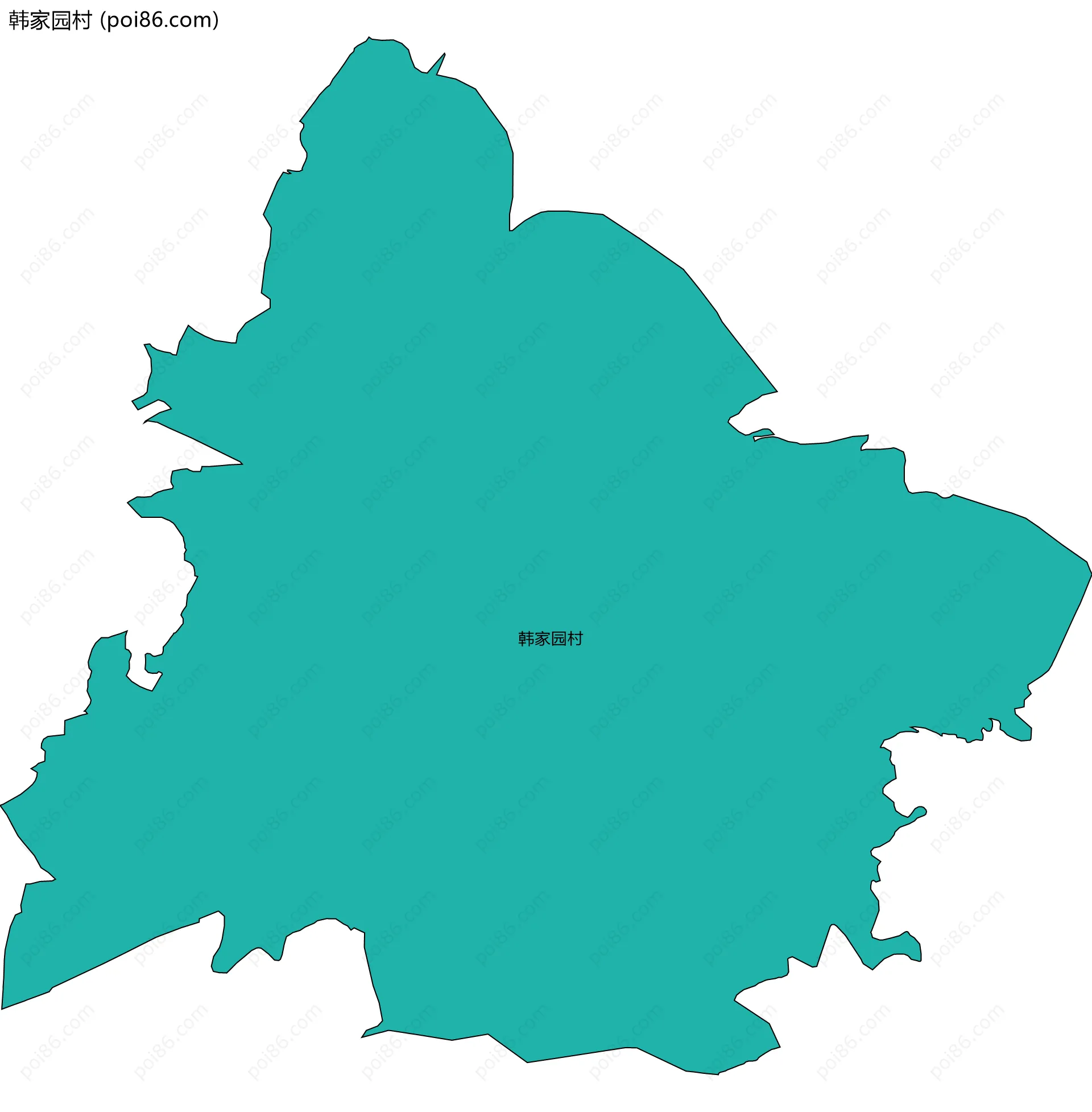 韩家园村边界地图
