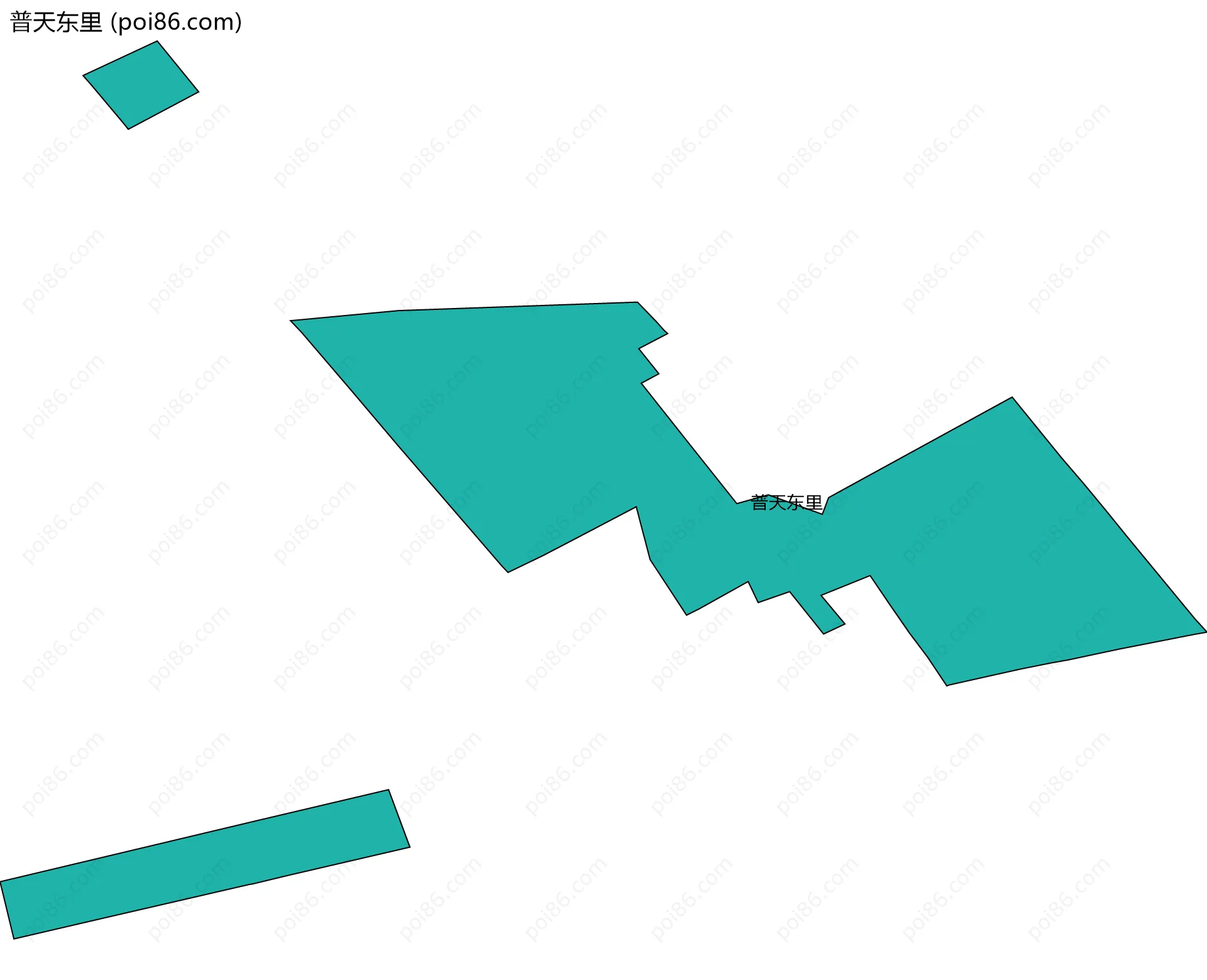 普天东里边界地图