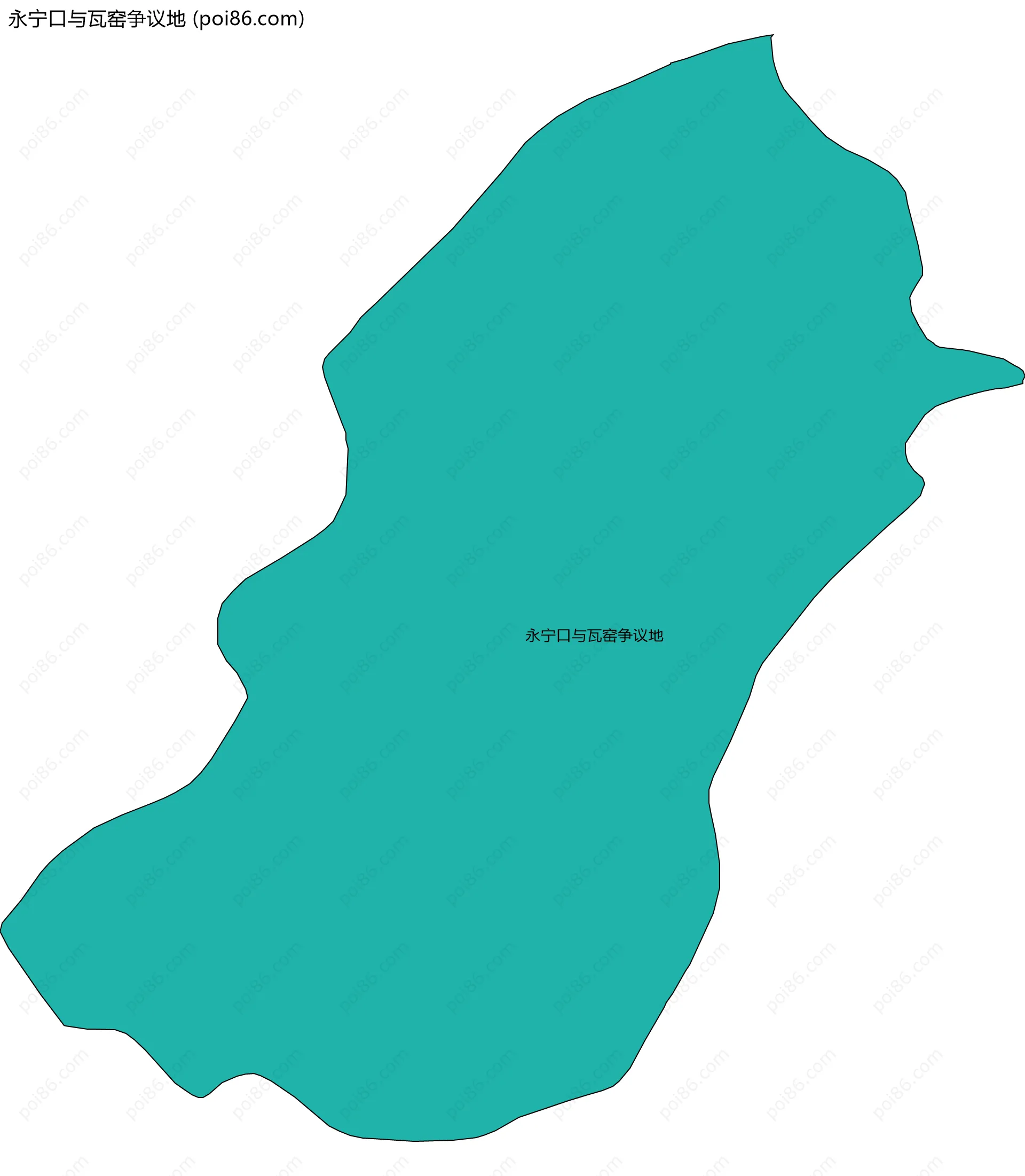 永宁口与瓦窑争议地边界地图