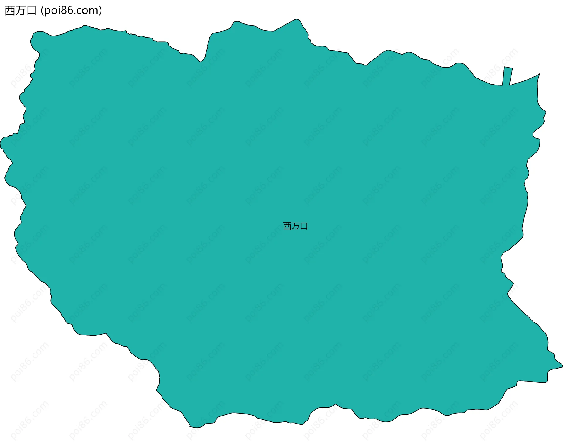 西万口边界地图