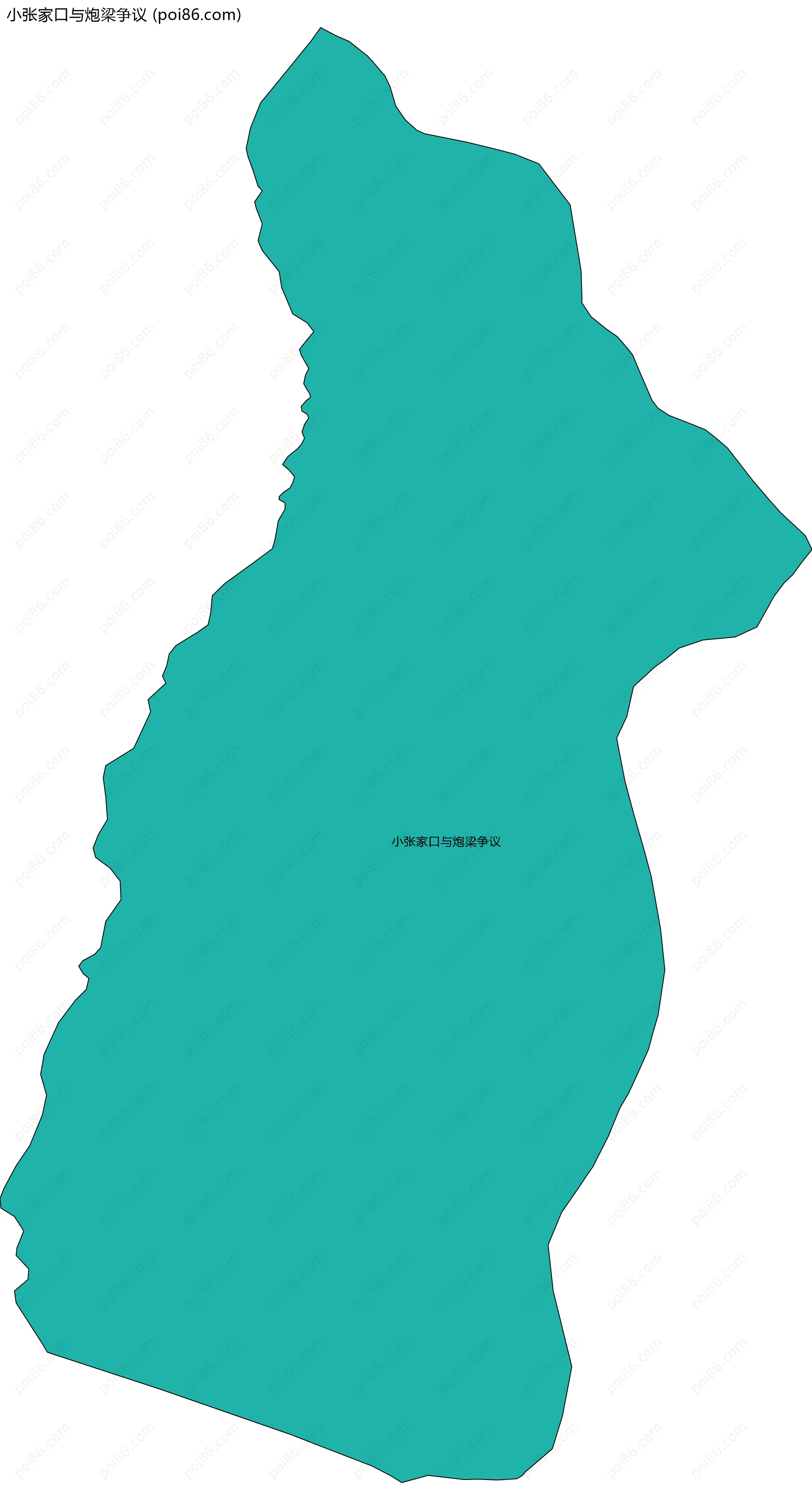 小张家口与炮梁争议边界地图