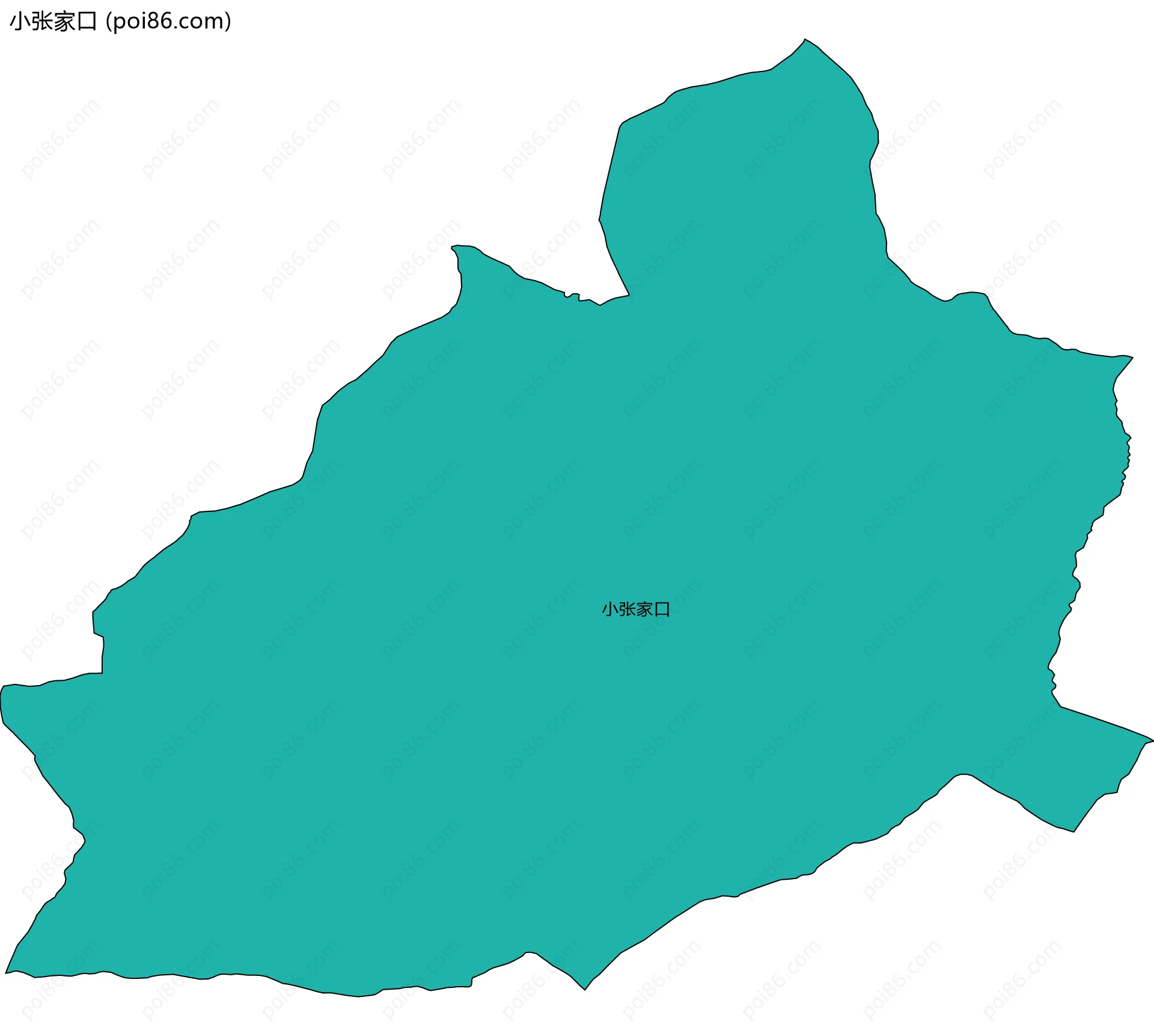 小张家口边界地图