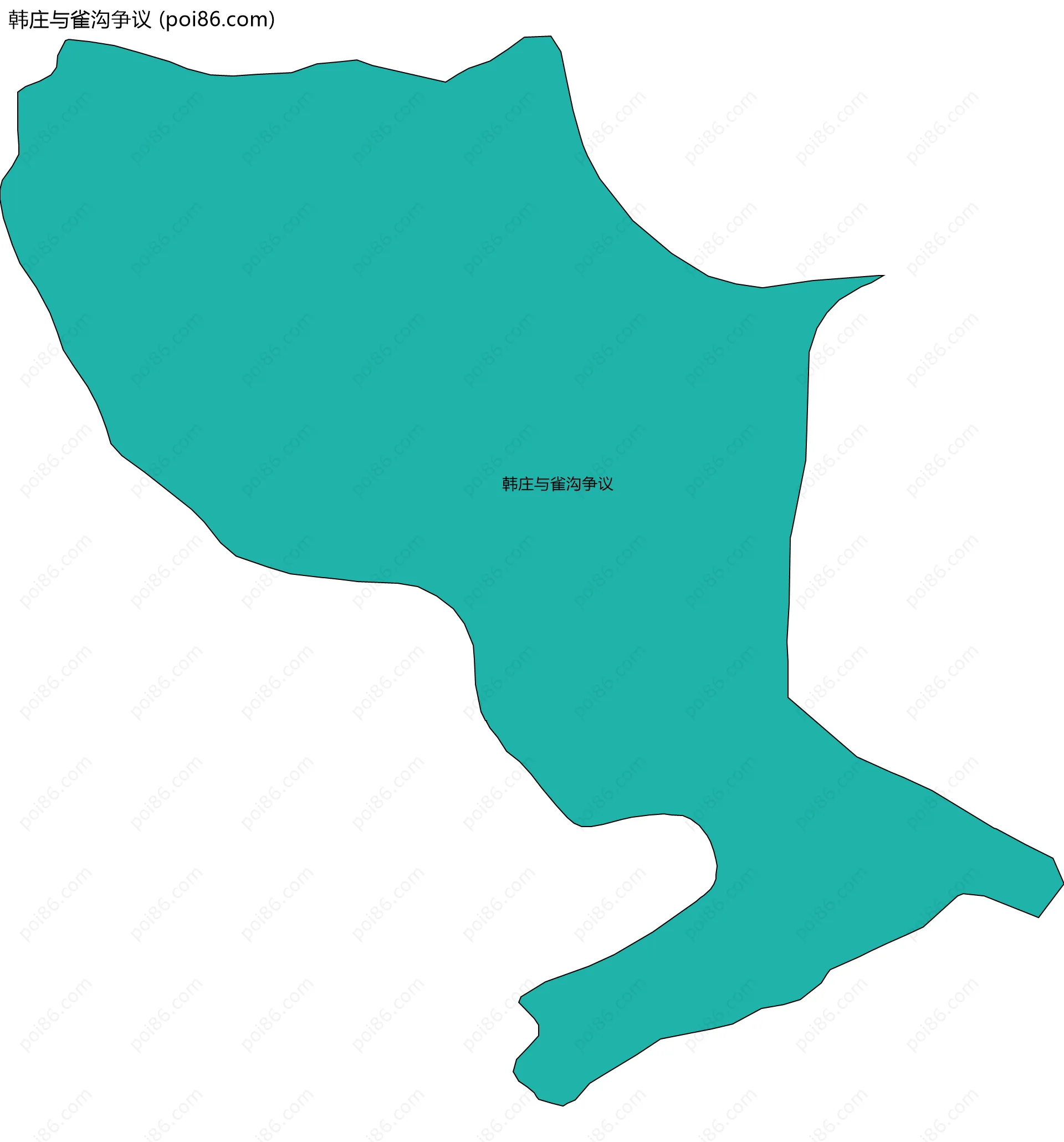 韩庄与雀沟争议边界地图