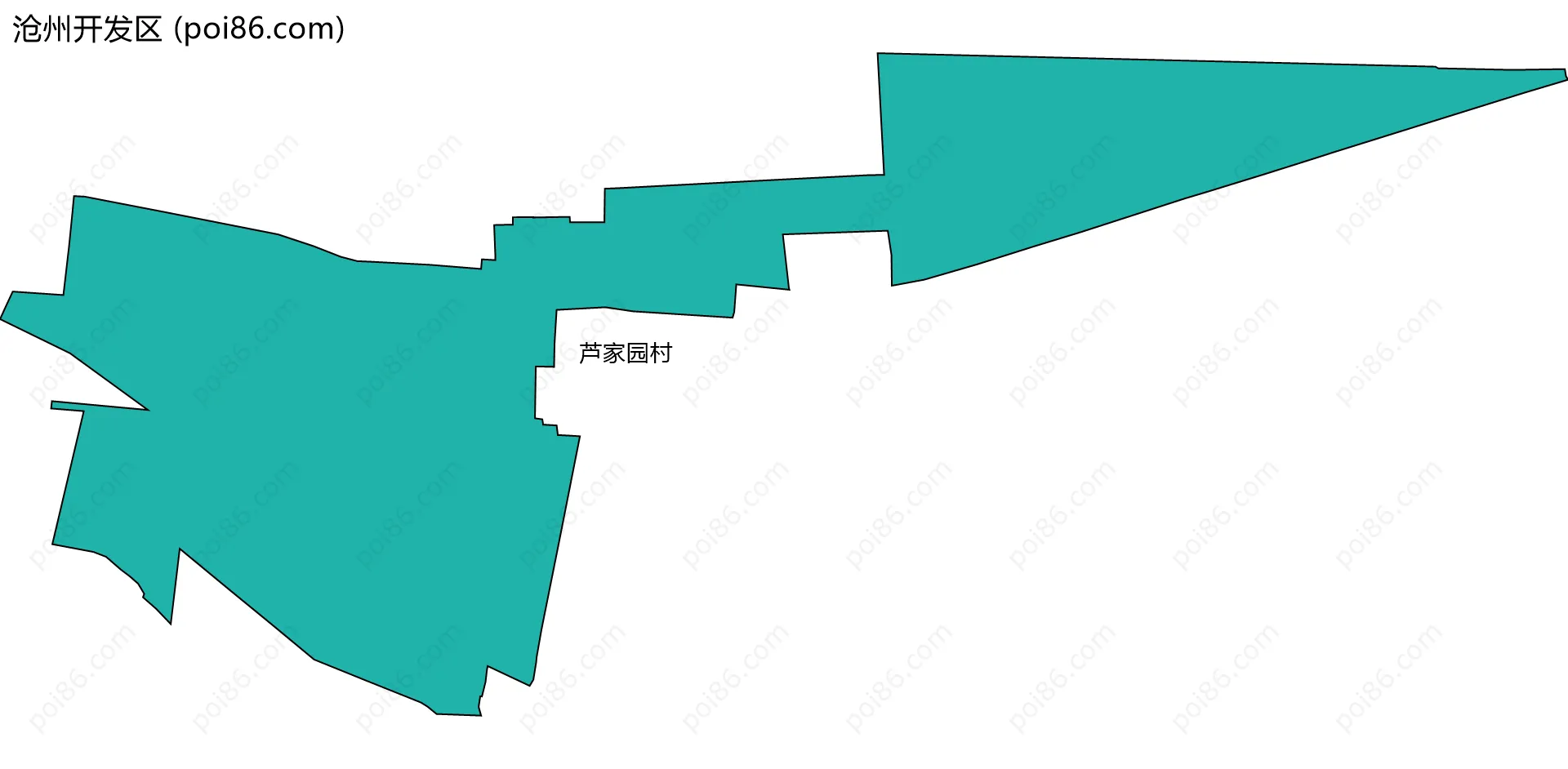 沧州开发区边界地图(五级行政区划)