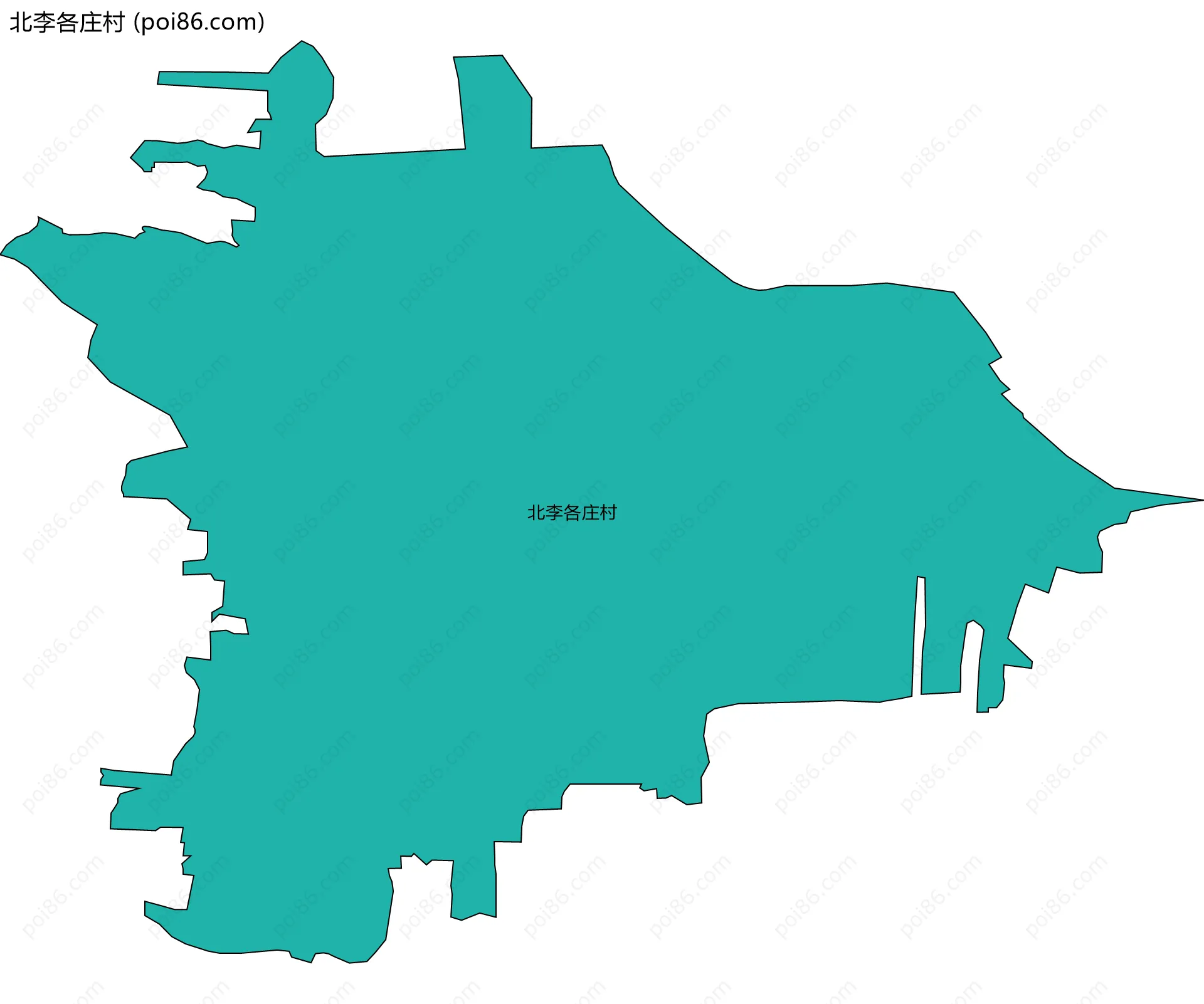 北李各庄村边界地图