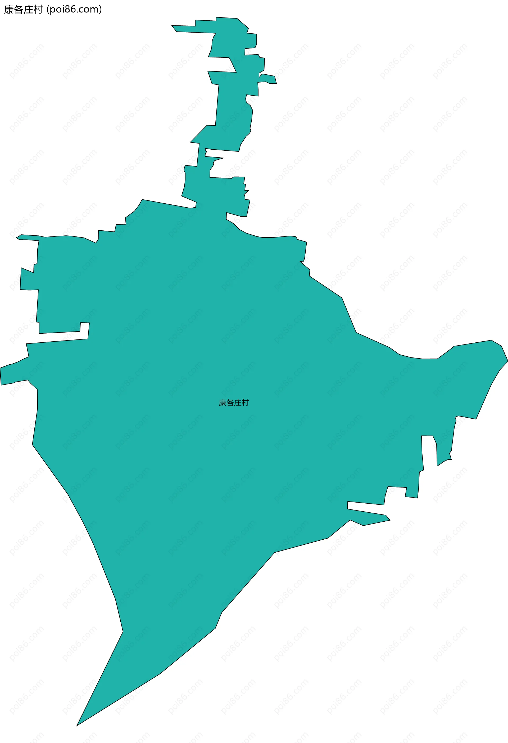 康各庄村边界地图