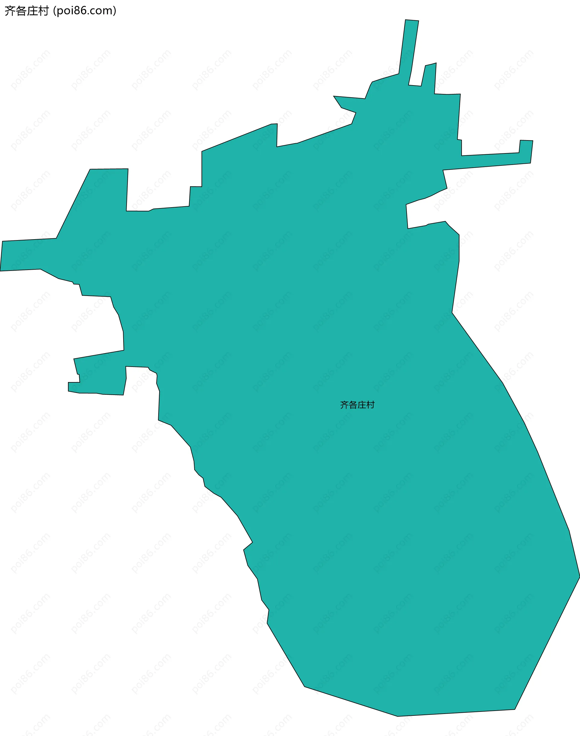 齐各庄村边界地图