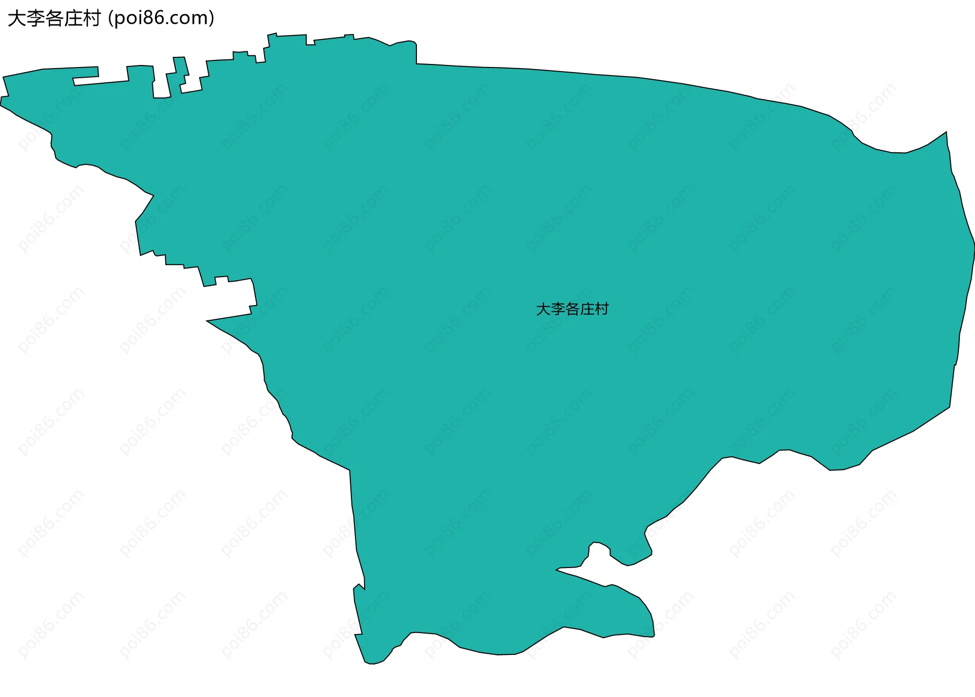 大李各庄村边界地图