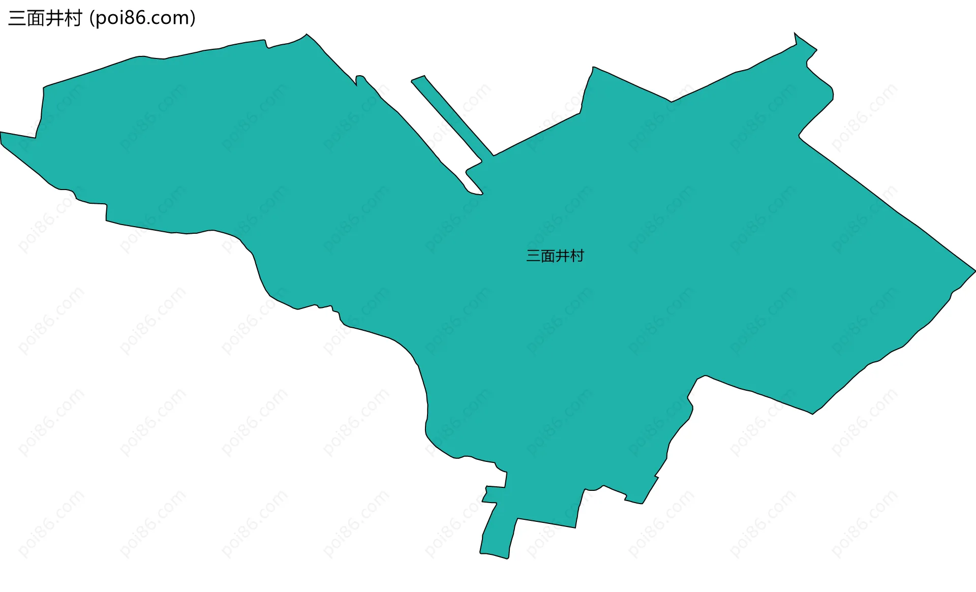 三面井村边界地图