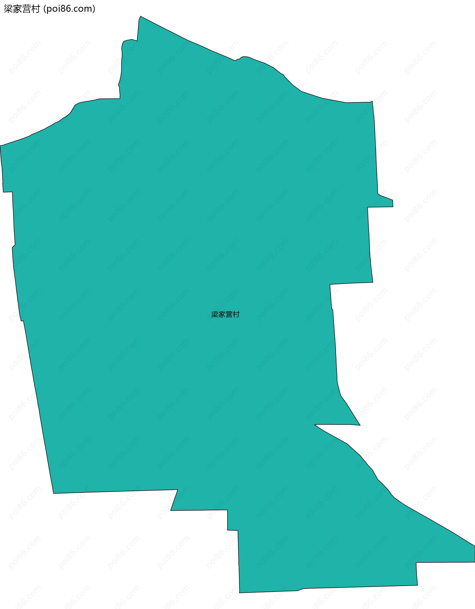 梁家营村边界地图