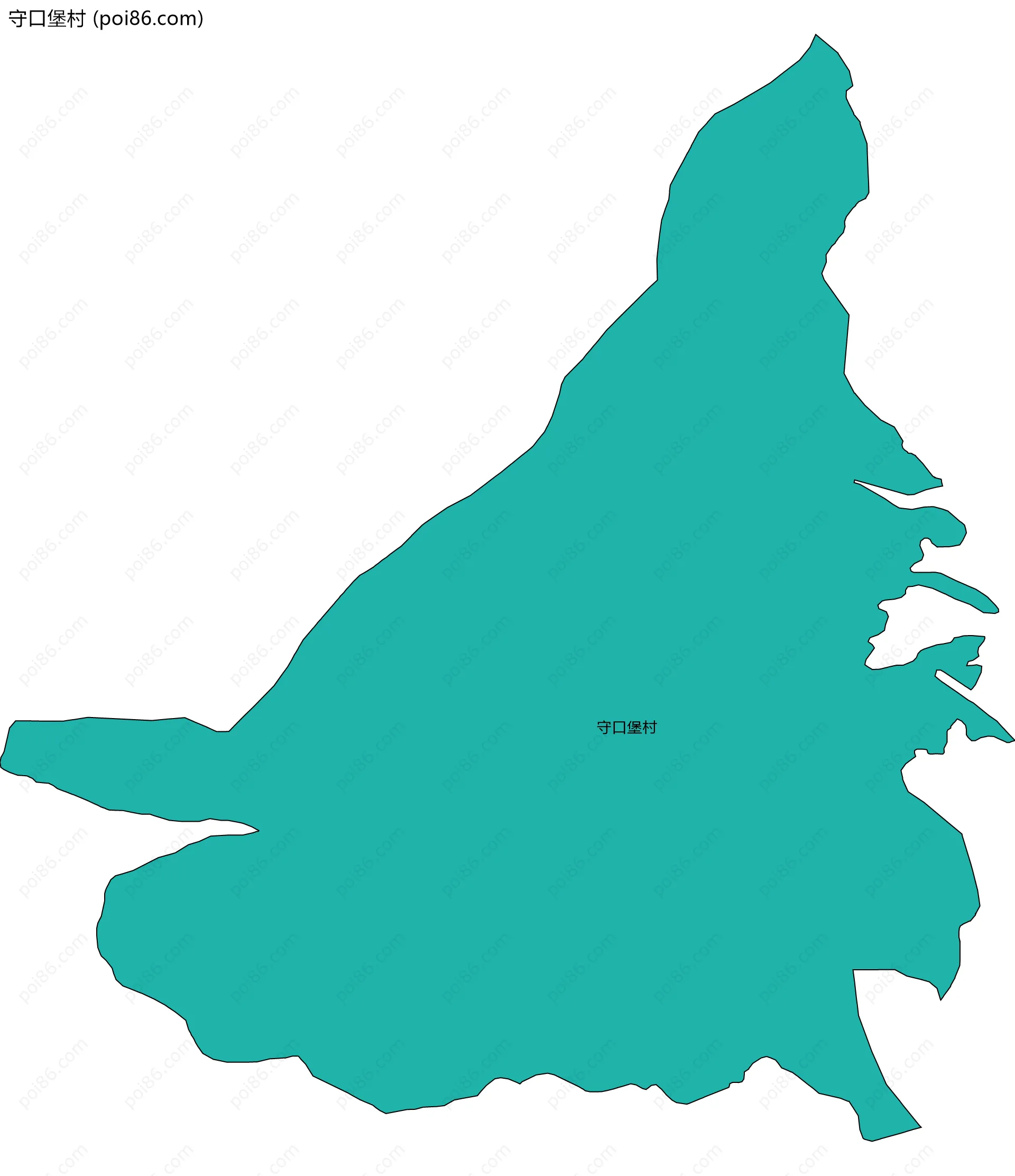 守口堡村边界地图