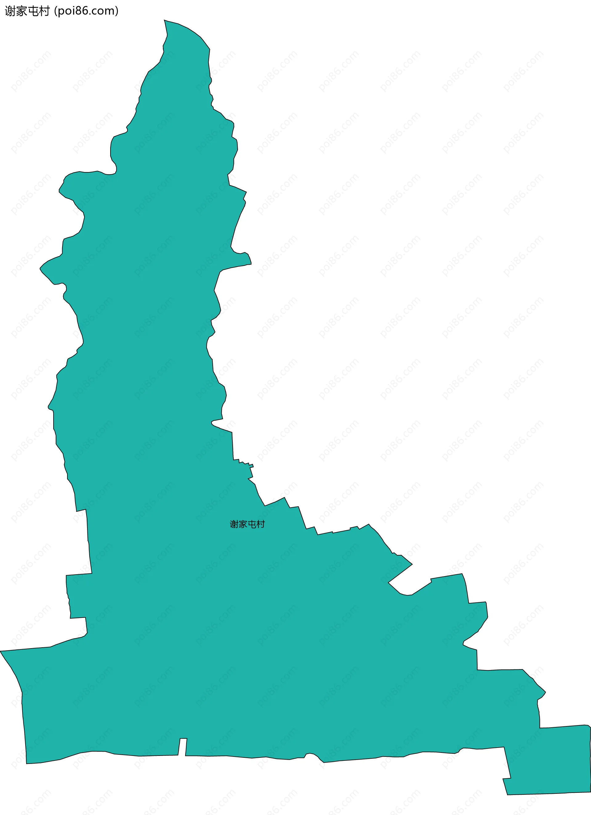 谢家屯村边界地图