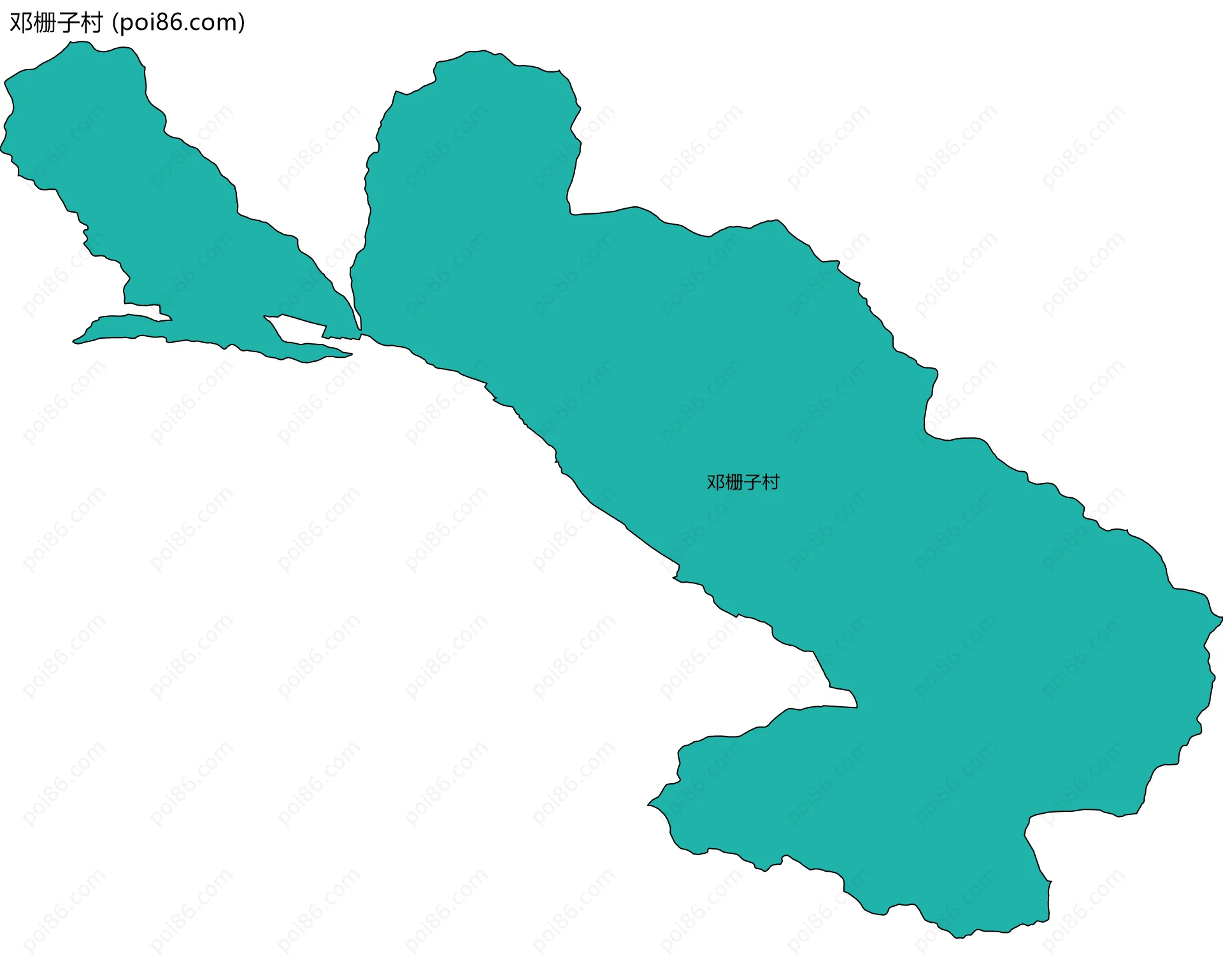 邓栅子村边界地图