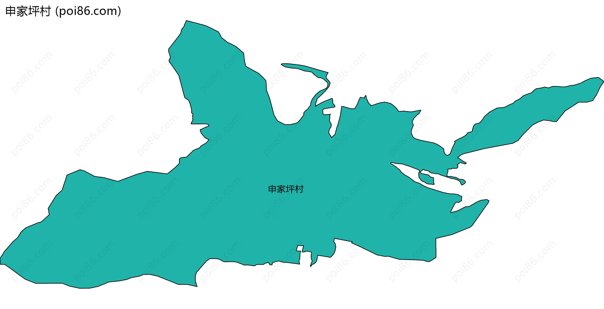 申家坪村边界地图