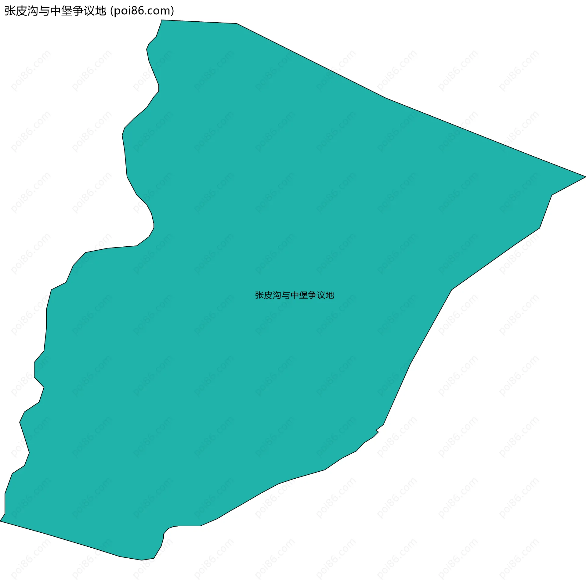 张皮沟与中堡争议地边界地图